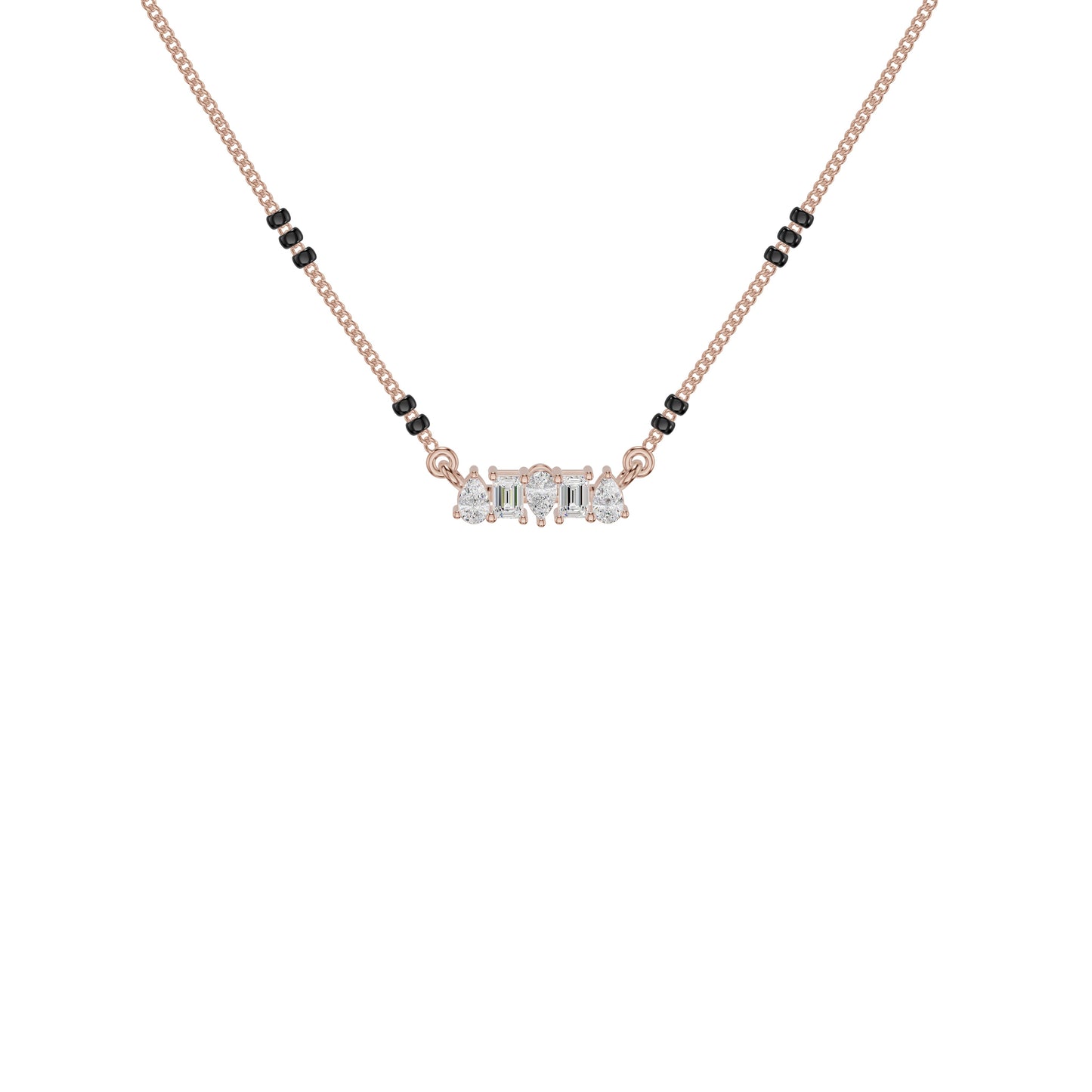 Pear & Maquise Diamond Mangalsutra 18 KT / Rose Gold