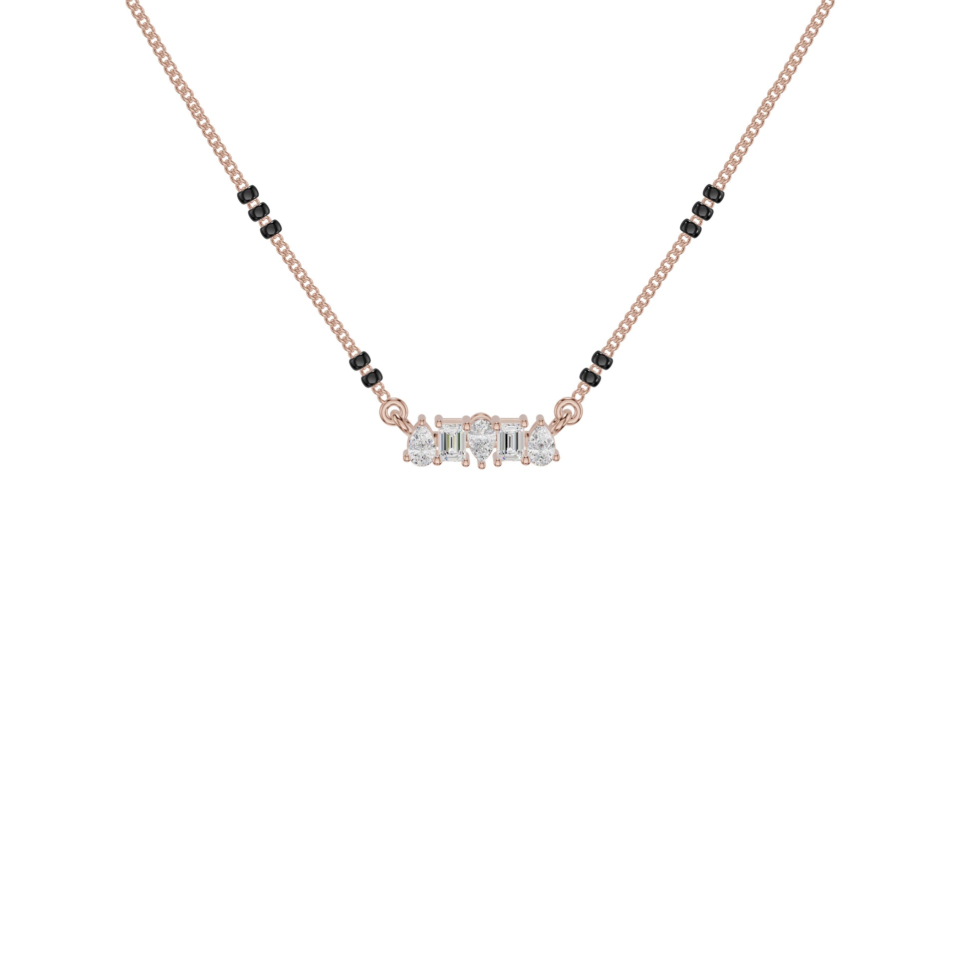 Pear & Maquise Diamond Mangalsutra 18 KT / Rose Gold