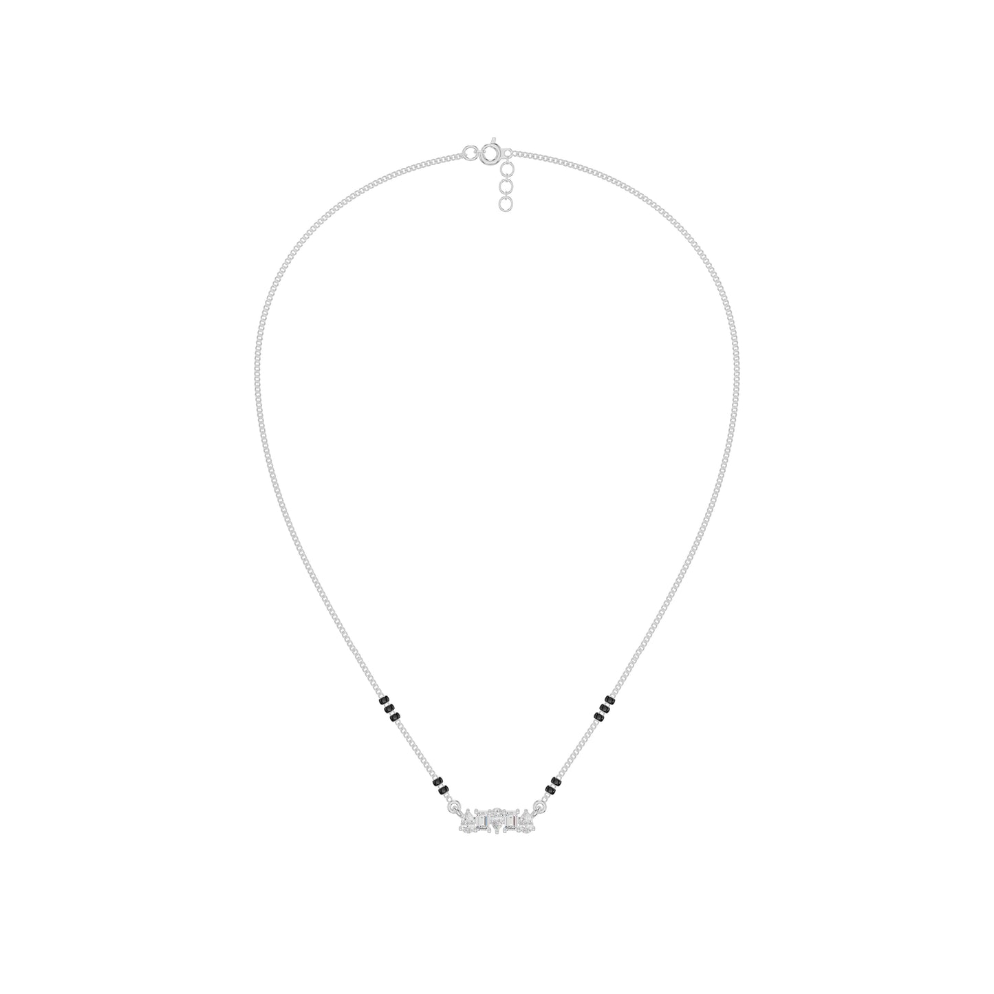 Pear & Maquise Diamond Mangalsutra 18 KT / White Gold