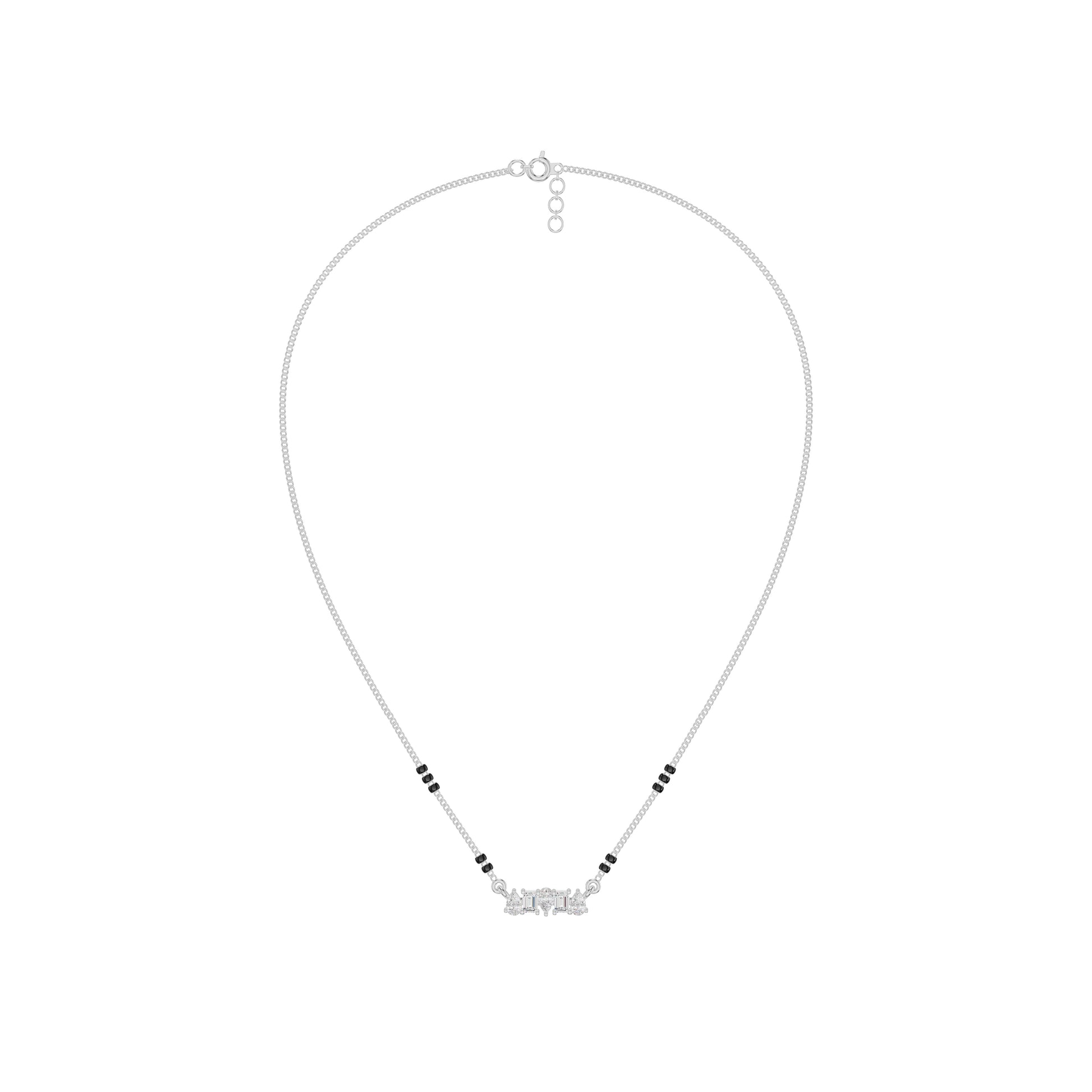 Pear & Maquise Diamond Mangalsutra 18 KT / White Gold