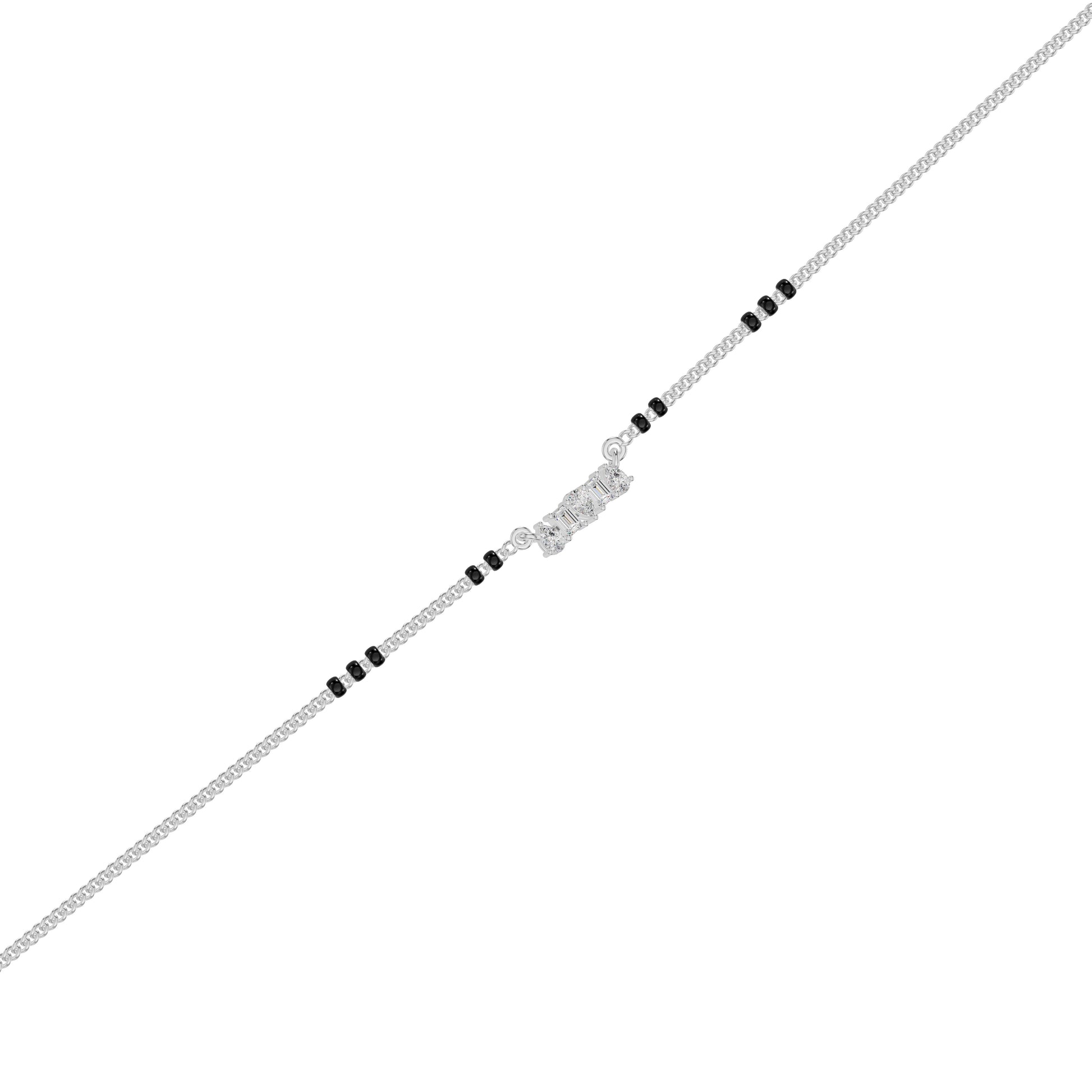 Pear & Maquise Diamond Mangalsutra 18 KT / White Gold