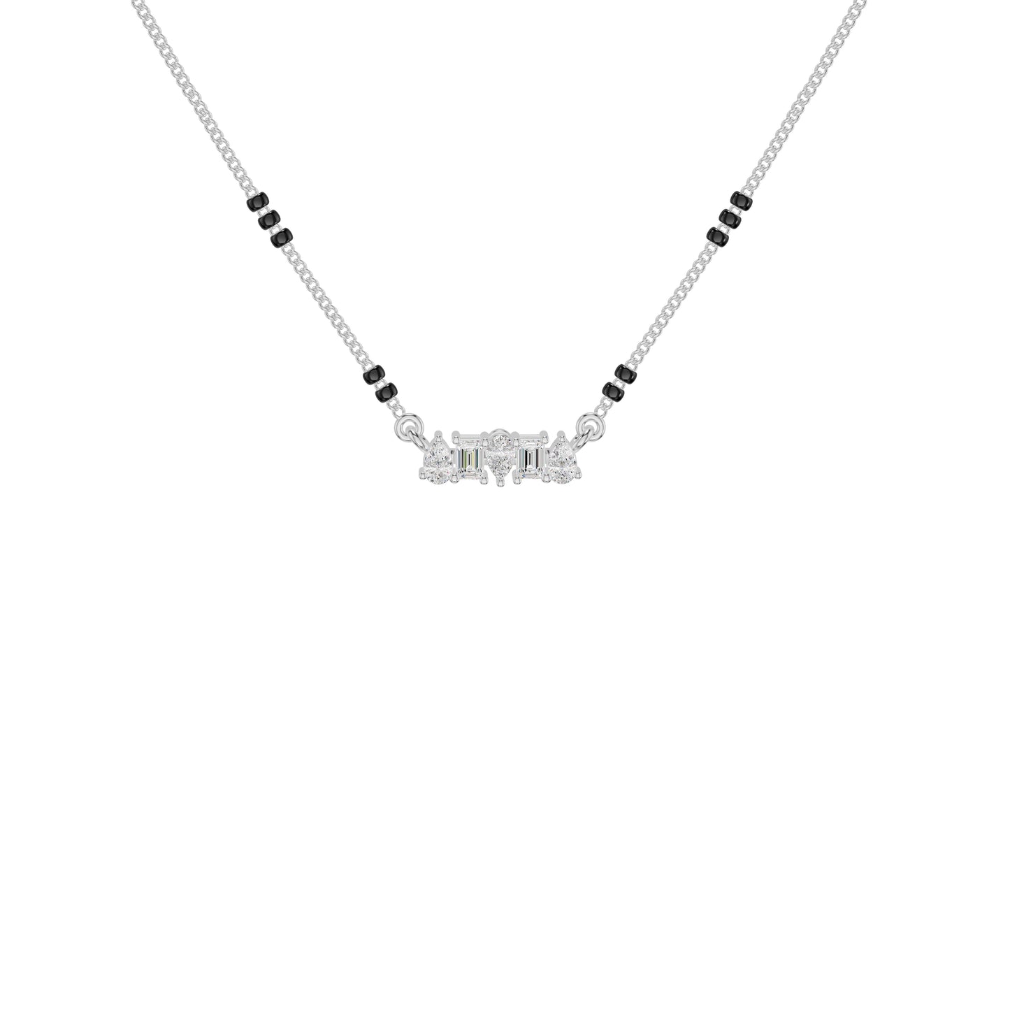 Pear & Maquise Diamond Mangalsutra 18 KT / White Gold