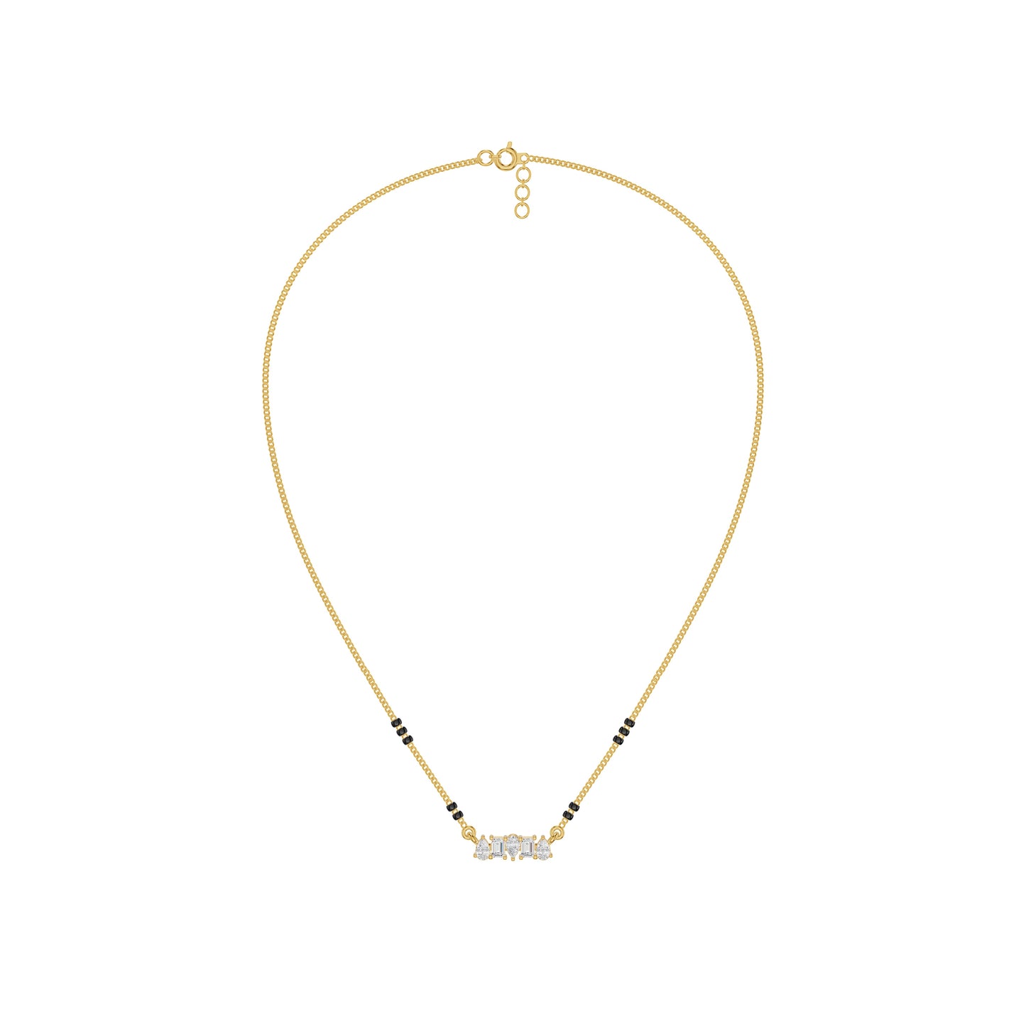 Pear & Maquise Diamond Mangalsutra 18 KT / Yellow Gold