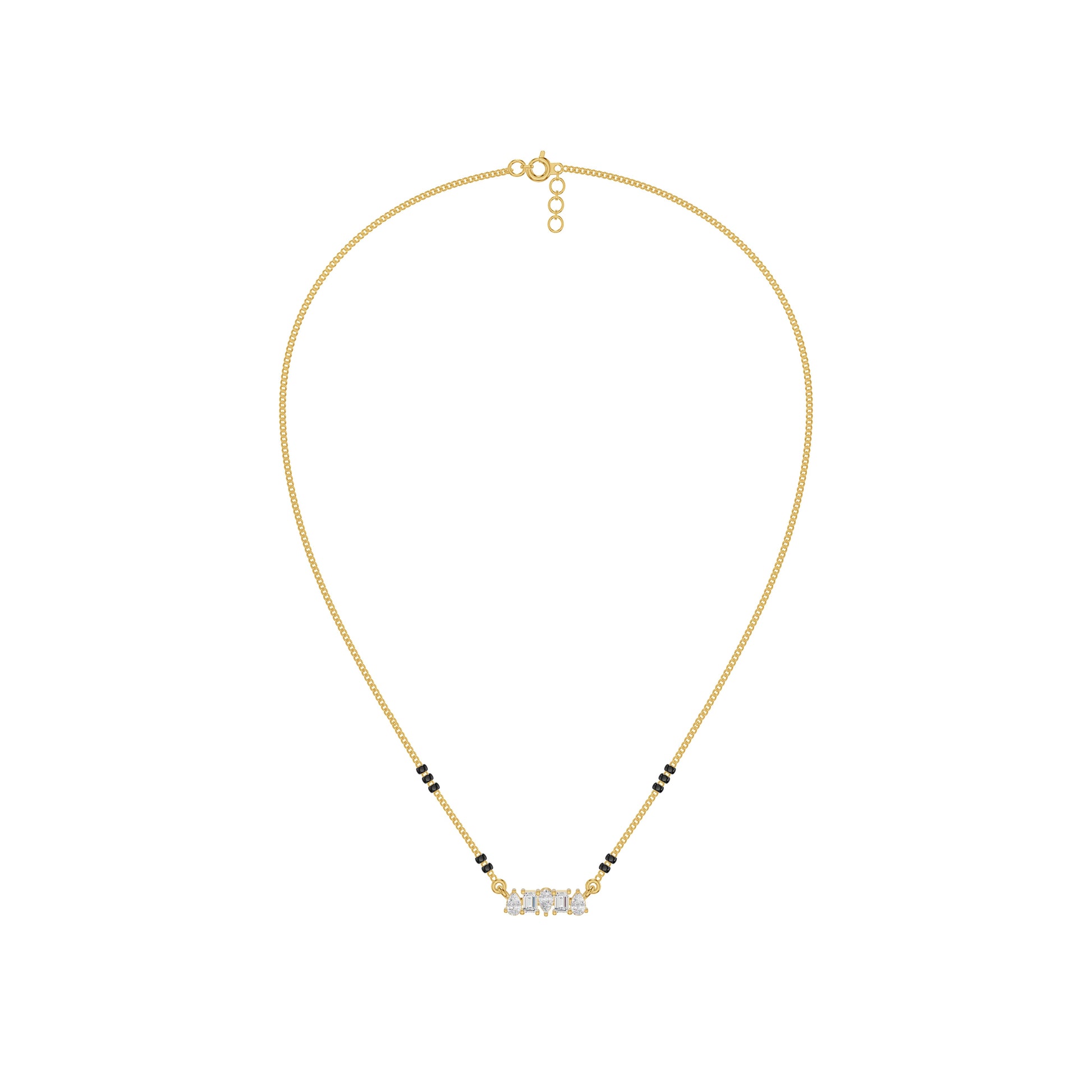 Pear & Maquise Diamond Mangalsutra 18 KT / Yellow Gold