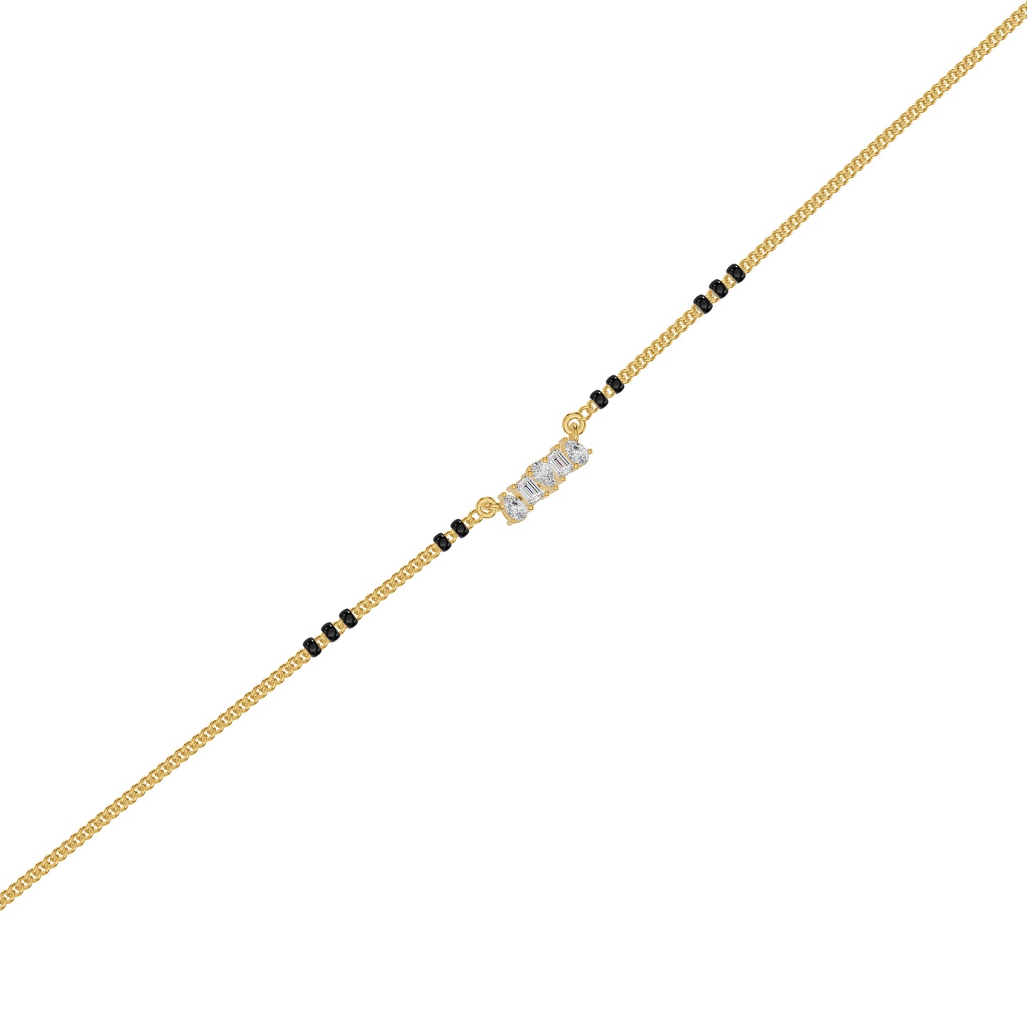 Pear & Maquise Diamond Mangalsutra 18 KT / Yellow Gold
