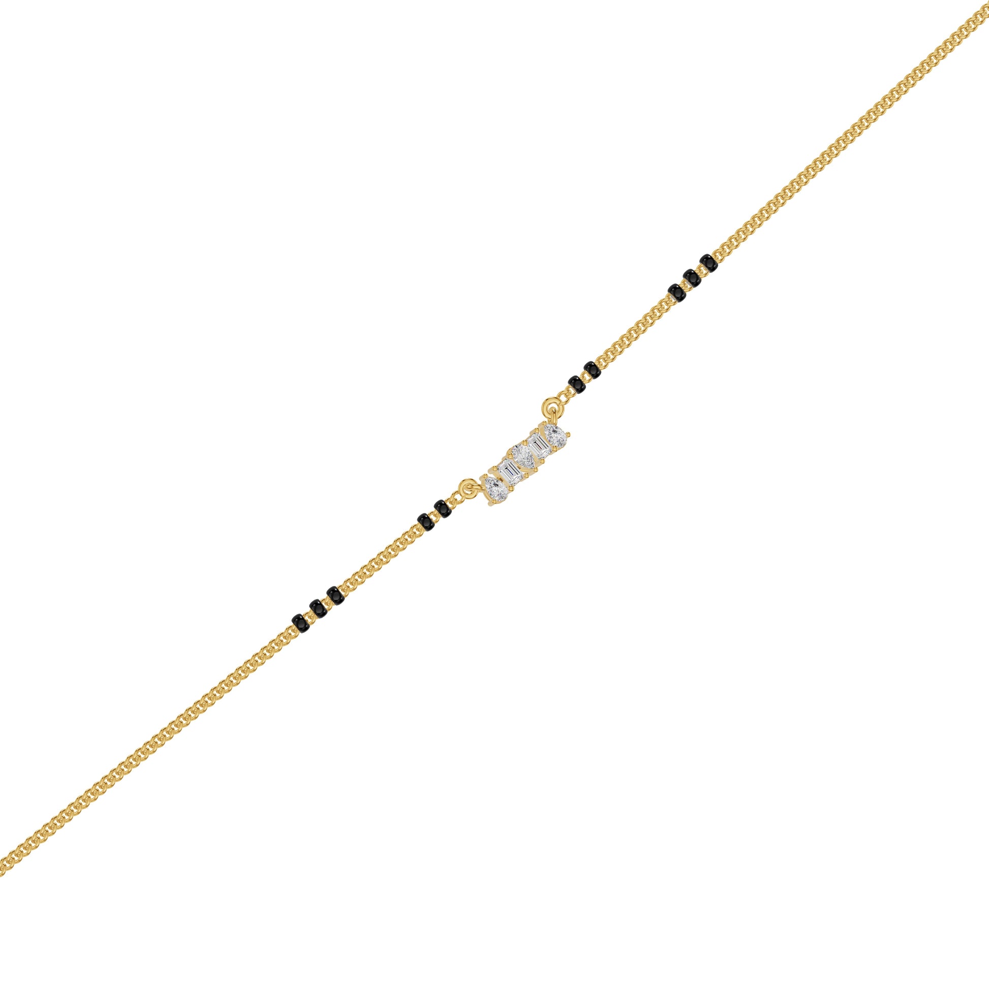Pear & Maquise Diamond Mangalsutra 18 KT / Yellow Gold