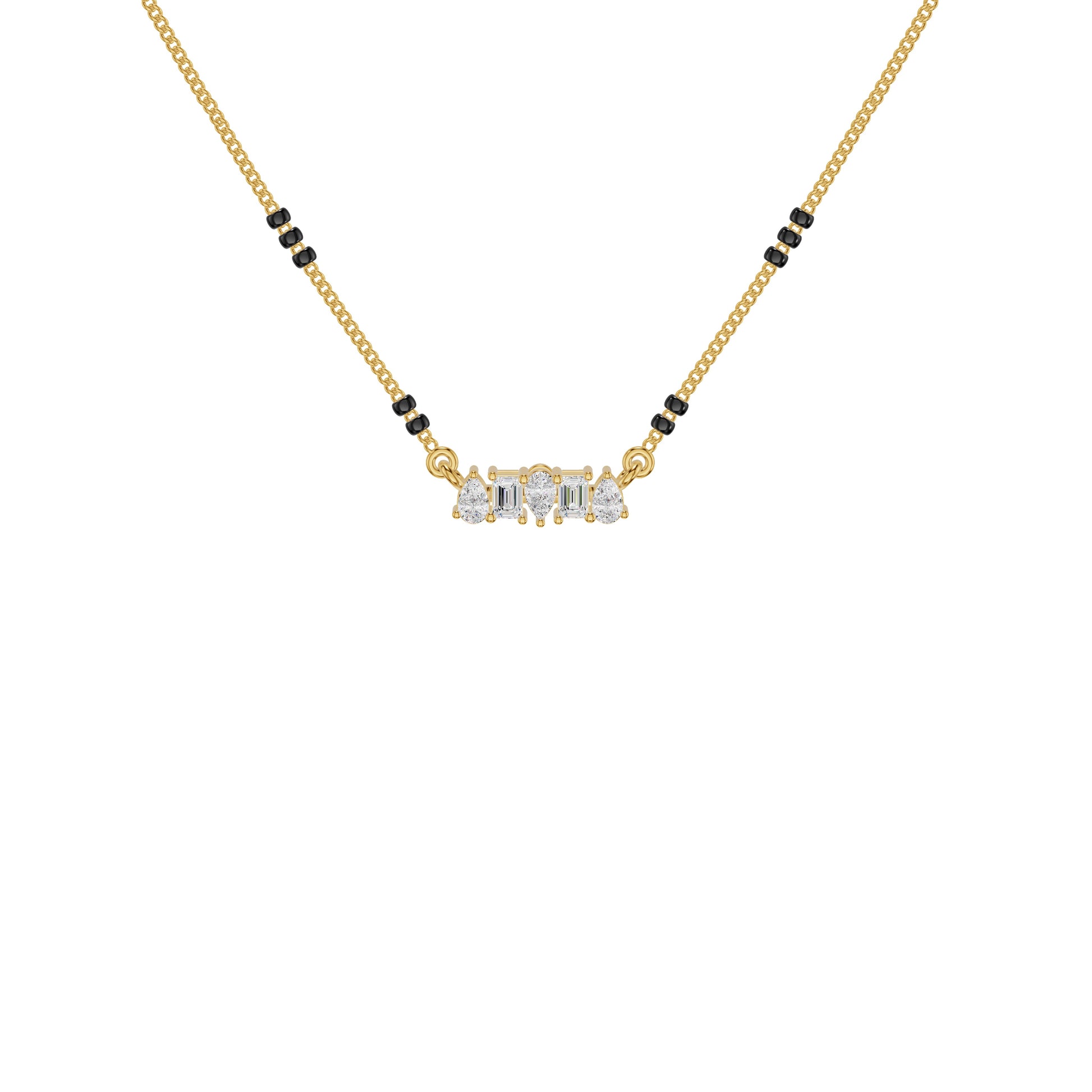 Pear & Maquise Diamond Mangalsutra 18 KT / Yellow Gold
