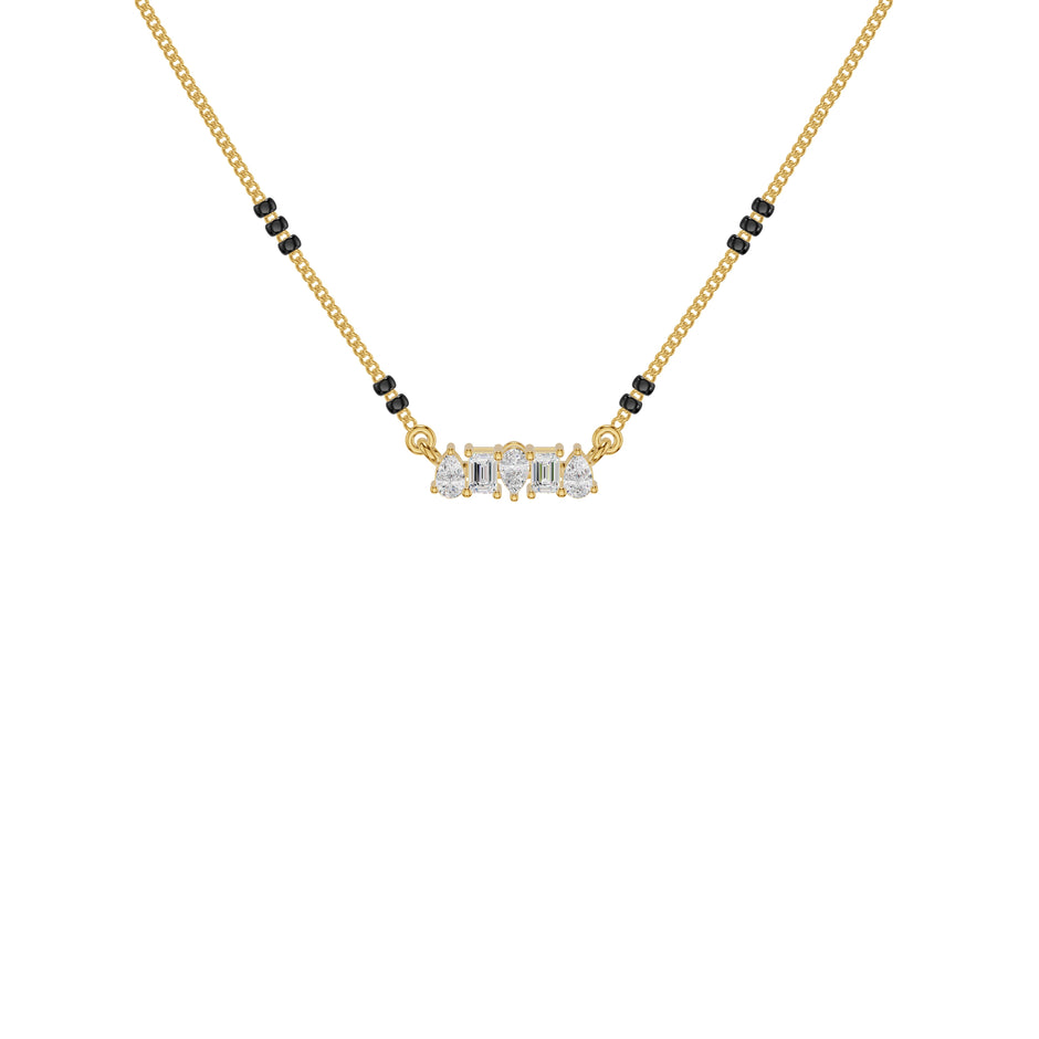 Pear & Maquise Diamond Mangalsutra 18 KT / Yellow Gold