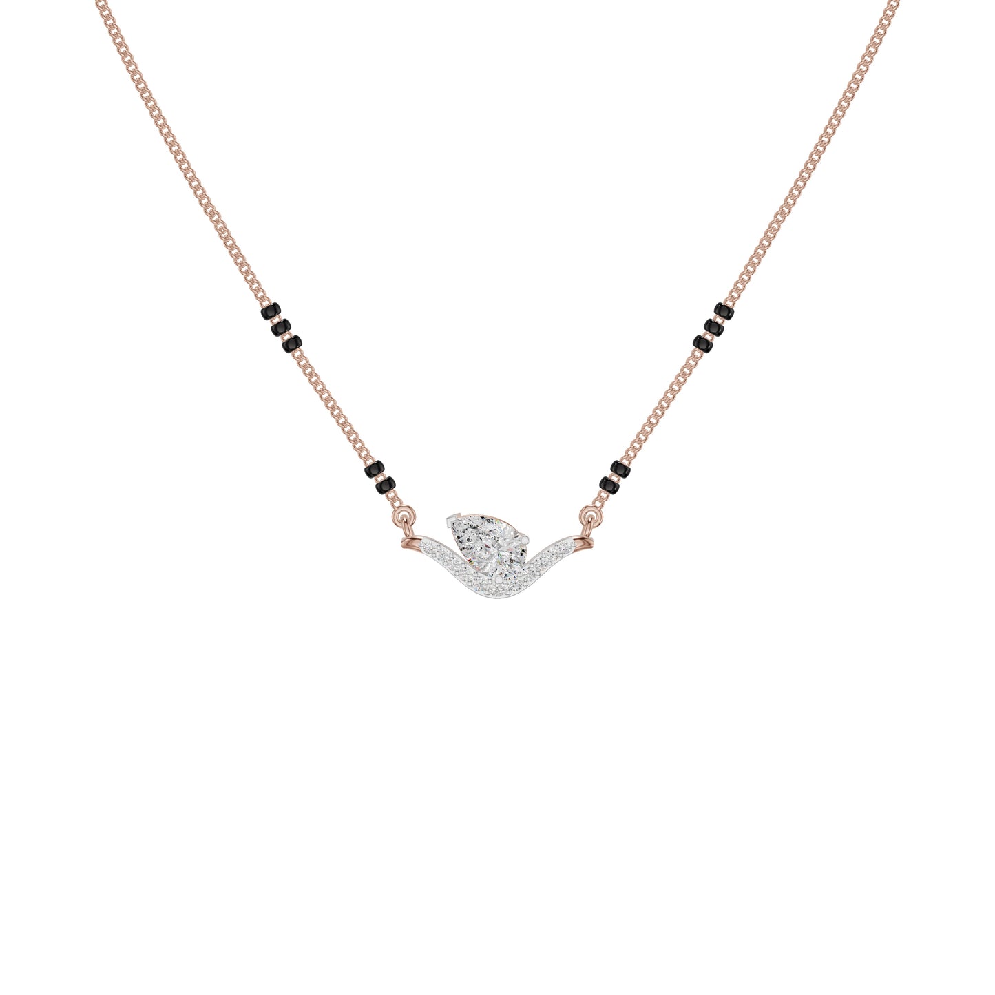 Dangling Pear V-Shaped Mangalsutra 18 KT / Rose Gold