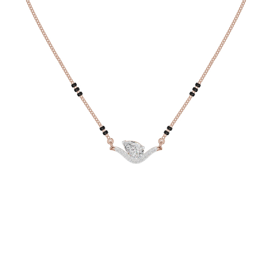 Dangling Pear V-Shaped Mangalsutra 18 KT / Rose Gold