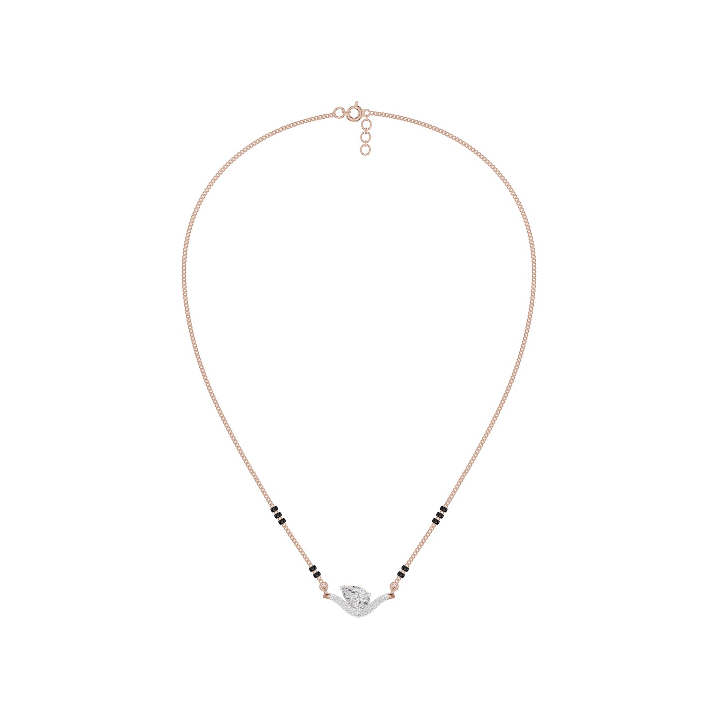 Dangling Pear V-Shaped Mangalsutra 18 KT / Rose Gold