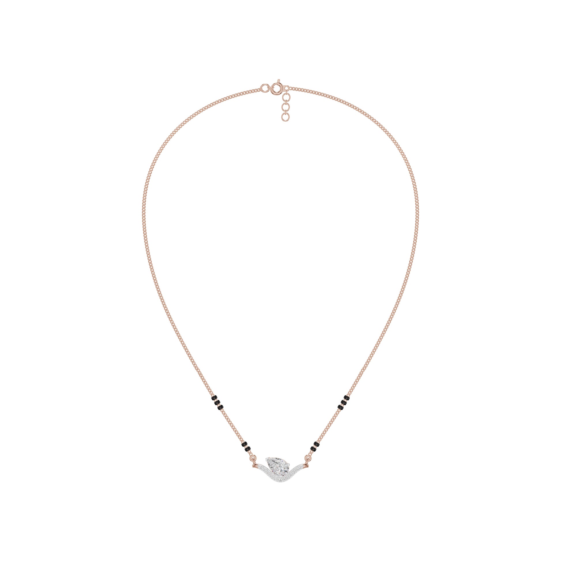 Dangling Pear V-Shaped Mangalsutra 18 KT / Rose Gold