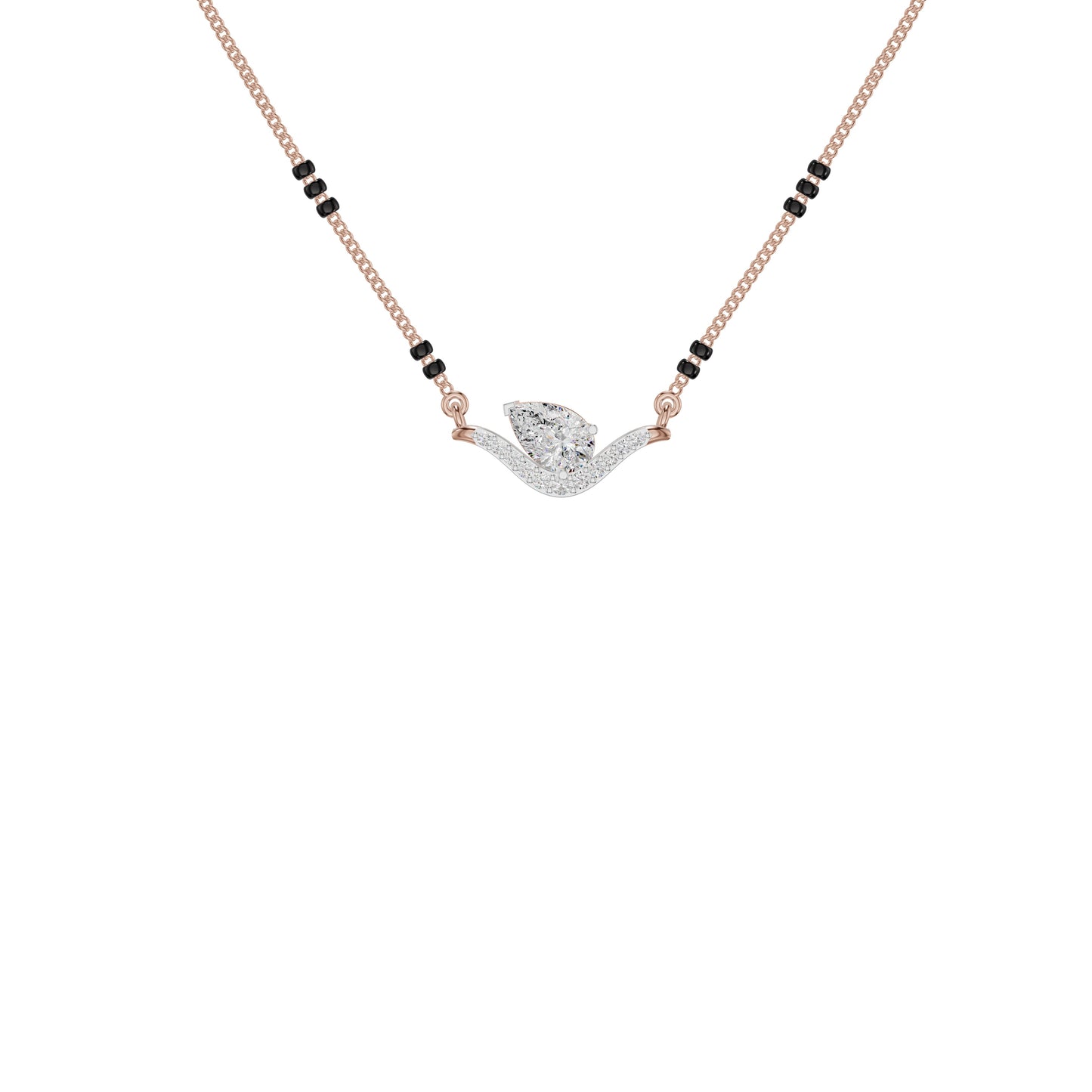 Dangling Pear V-Shaped Mangalsutra 18 KT / Rose Gold