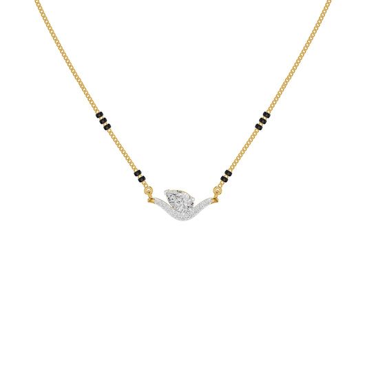 Dangling Pear V-Shaped Mangalsutra 18 KT / Yellow Gold