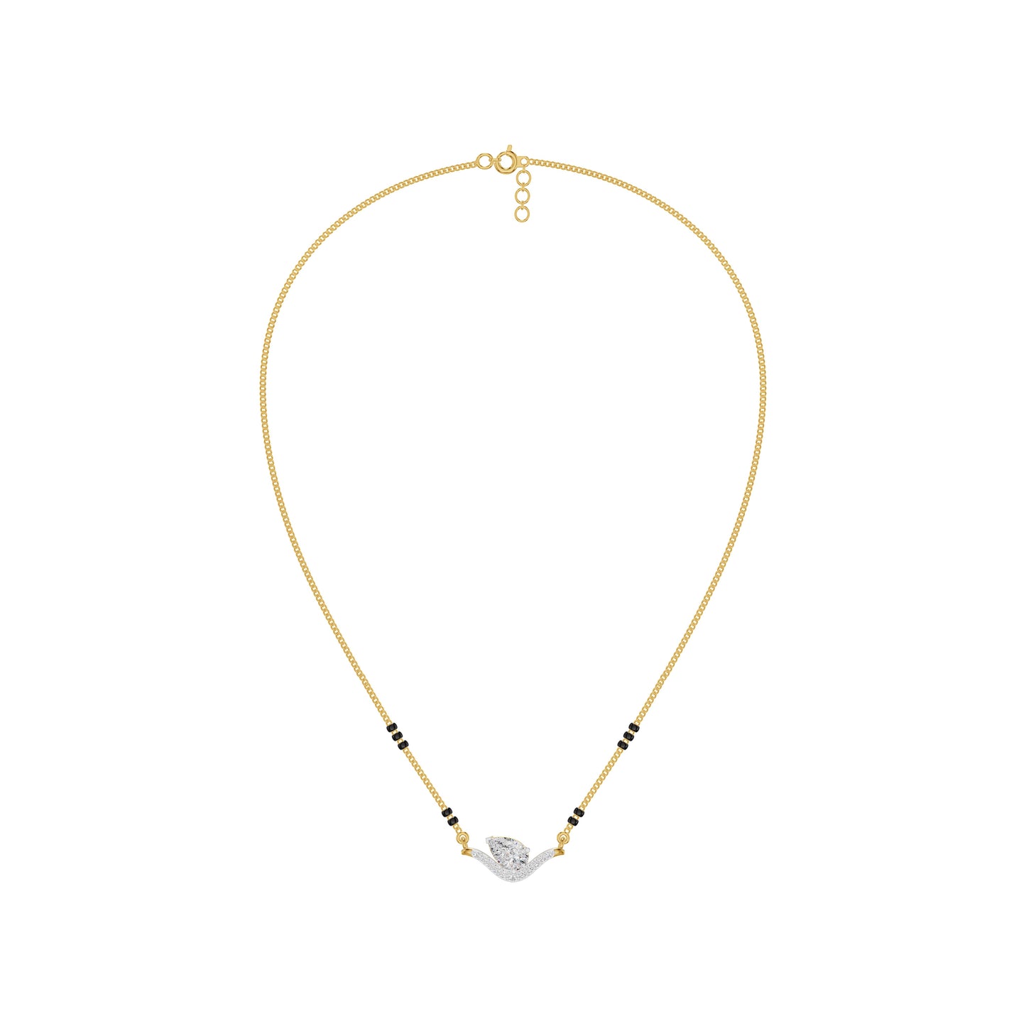 Dangling Pear V-Shaped Mangalsutra 18 KT / Yellow Gold