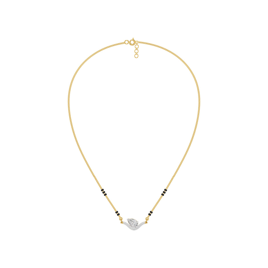 Dangling Pear V-Shaped Mangalsutra 18 KT / Yellow Gold