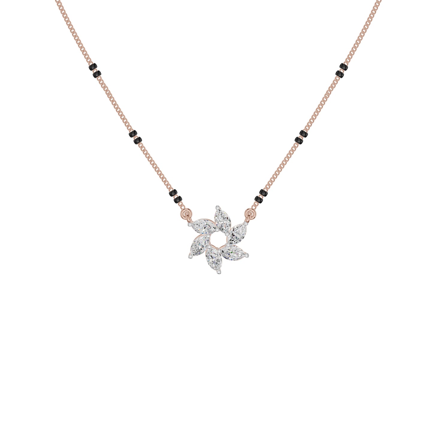 Starflare Marquise Diamond Mangalsutra 18 KT / Rose Gold