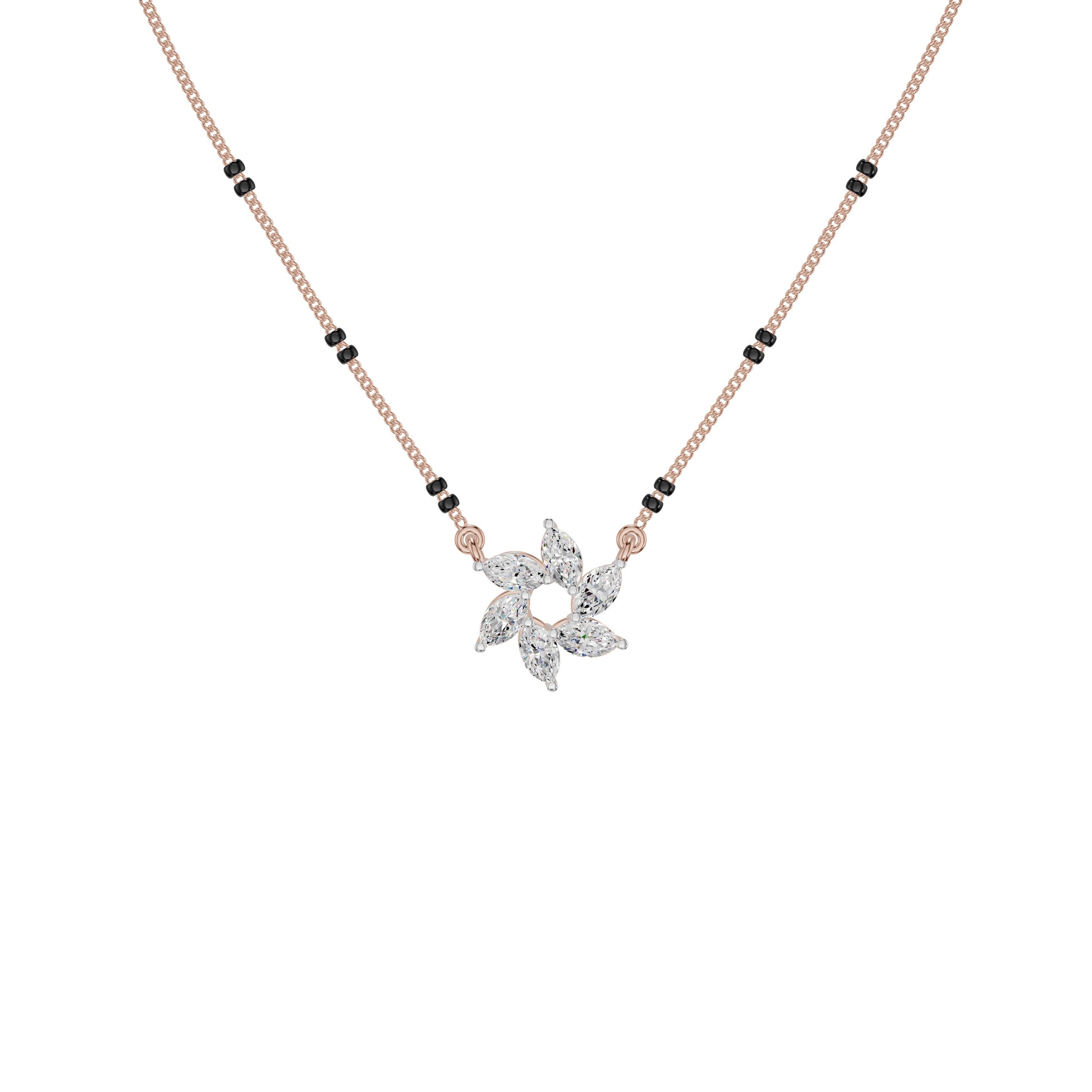 Starflare Marquise Diamond Mangalsutra 18 KT / Rose Gold