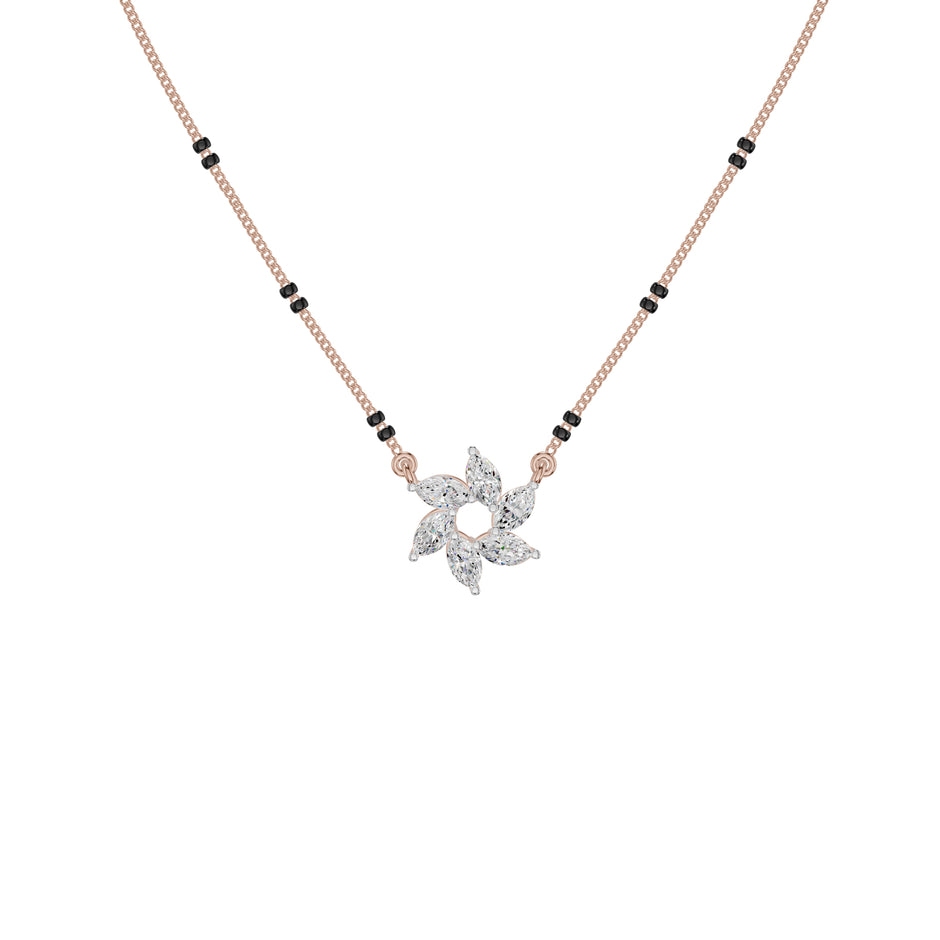 Starflare Marquise Diamond Mangalsutra 18 KT / Rose Gold
