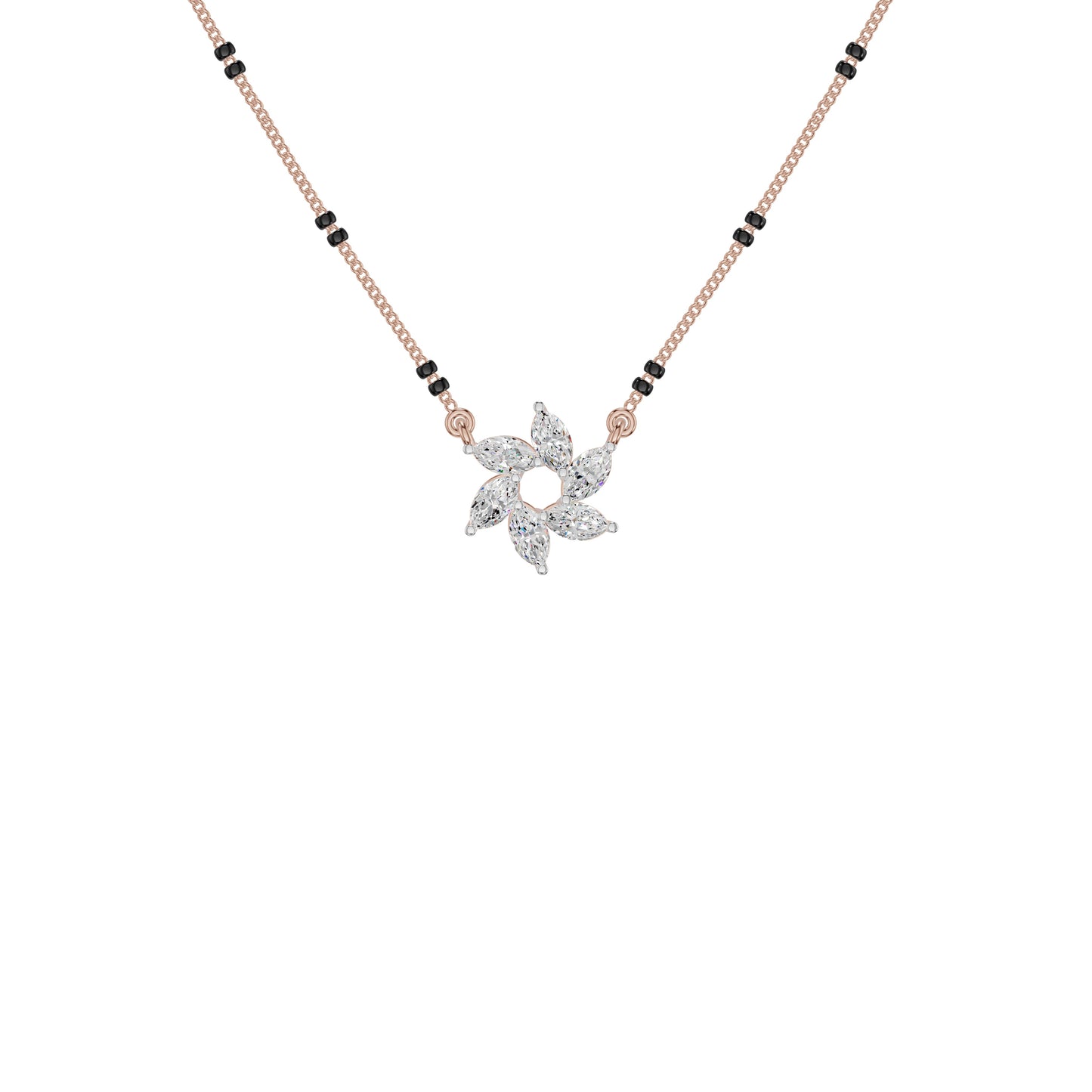 Starflare Marquise Diamond Mangalsutra 18 KT / Rose Gold