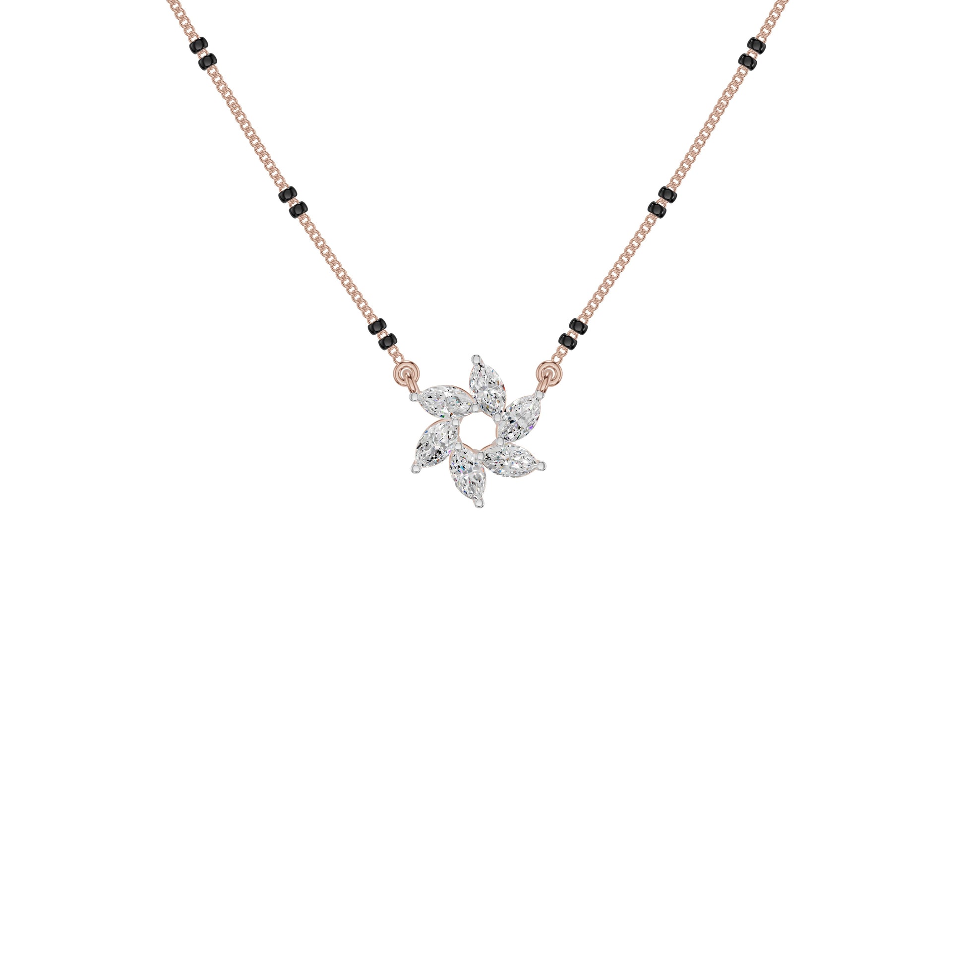 Starflare Marquise Diamond Mangalsutra 18 KT / Rose Gold