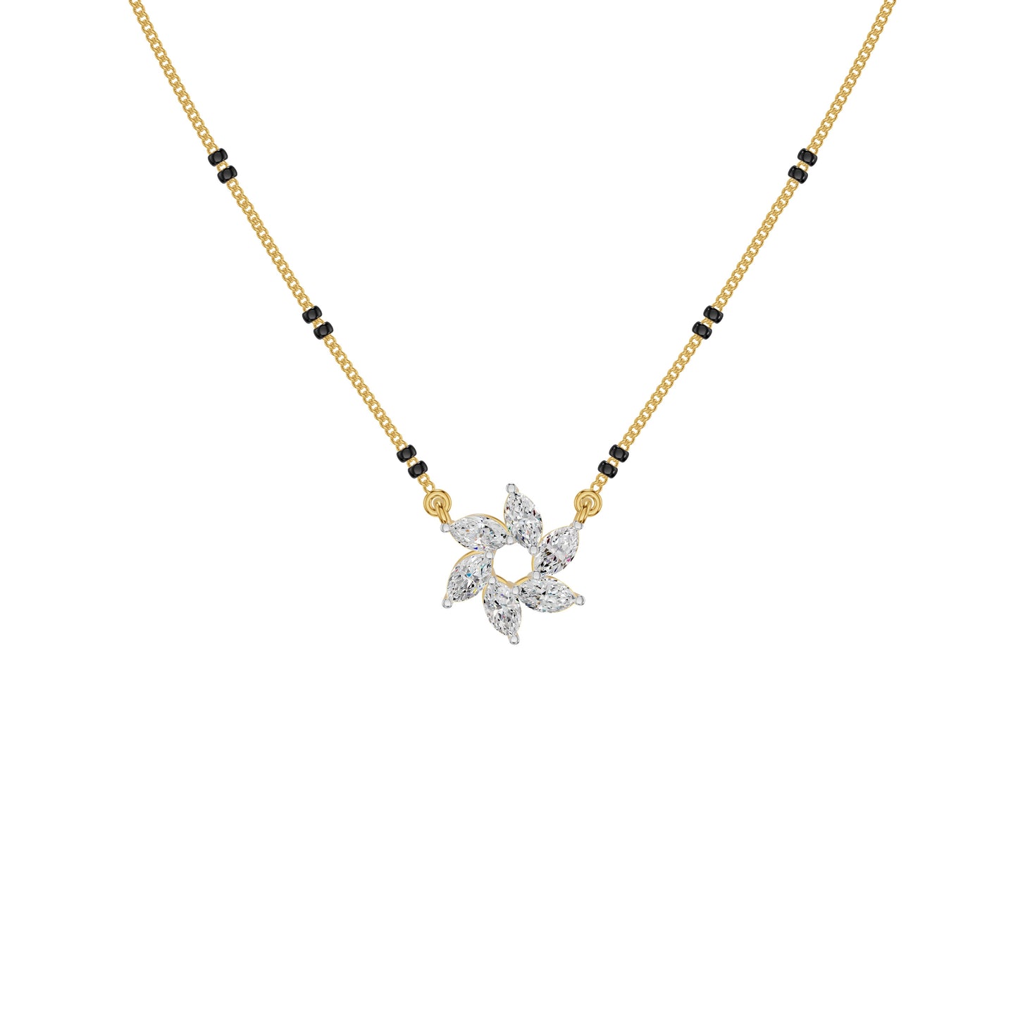 Starflare Marquise Diamond Mangalsutra 18 KT / Yellow Gold