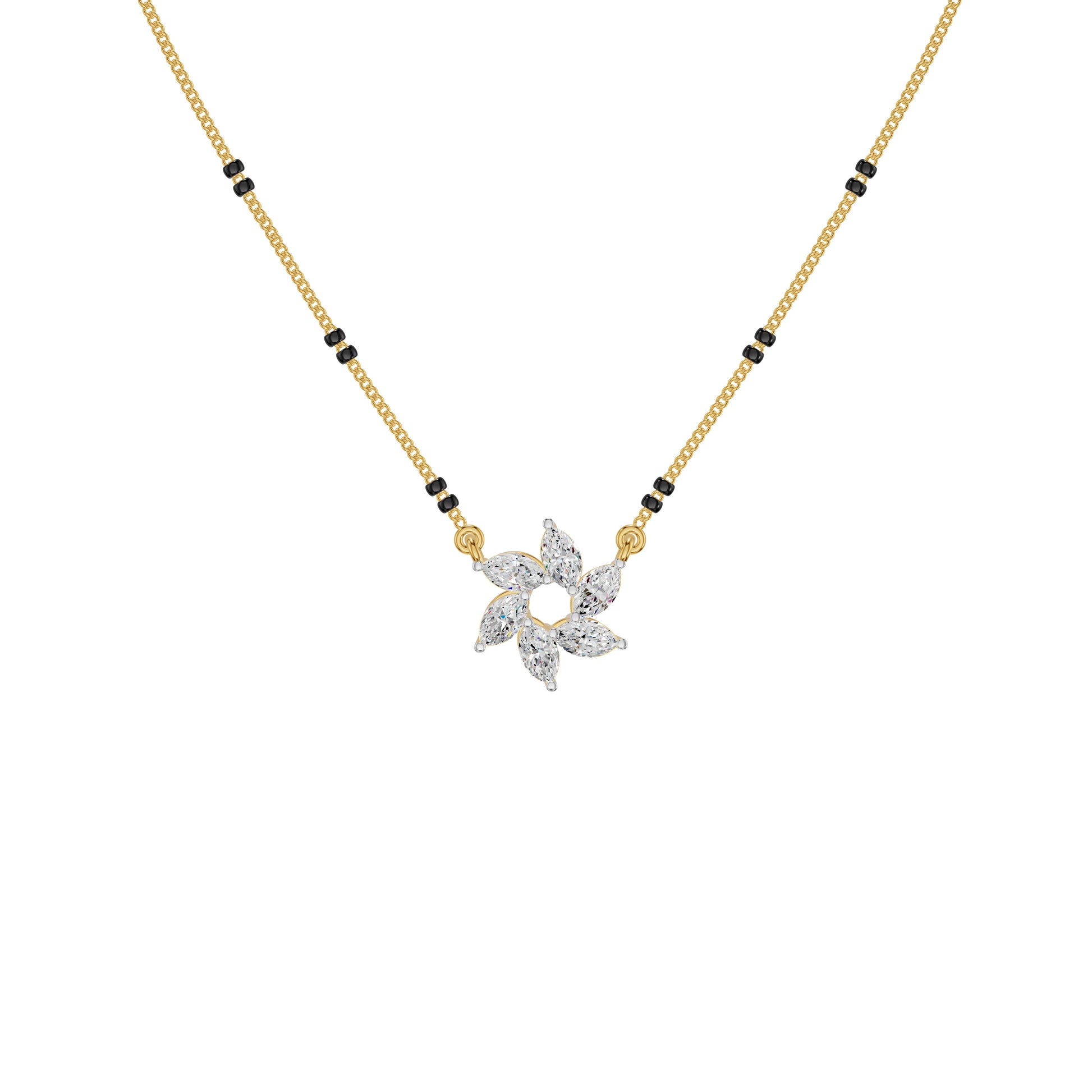 Starflare Marquise Diamond Mangalsutra 18 KT / Yellow Gold