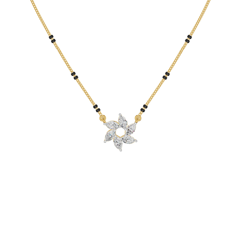 Starflare Marquise Diamond Mangalsutra 18 KT / Yellow Gold