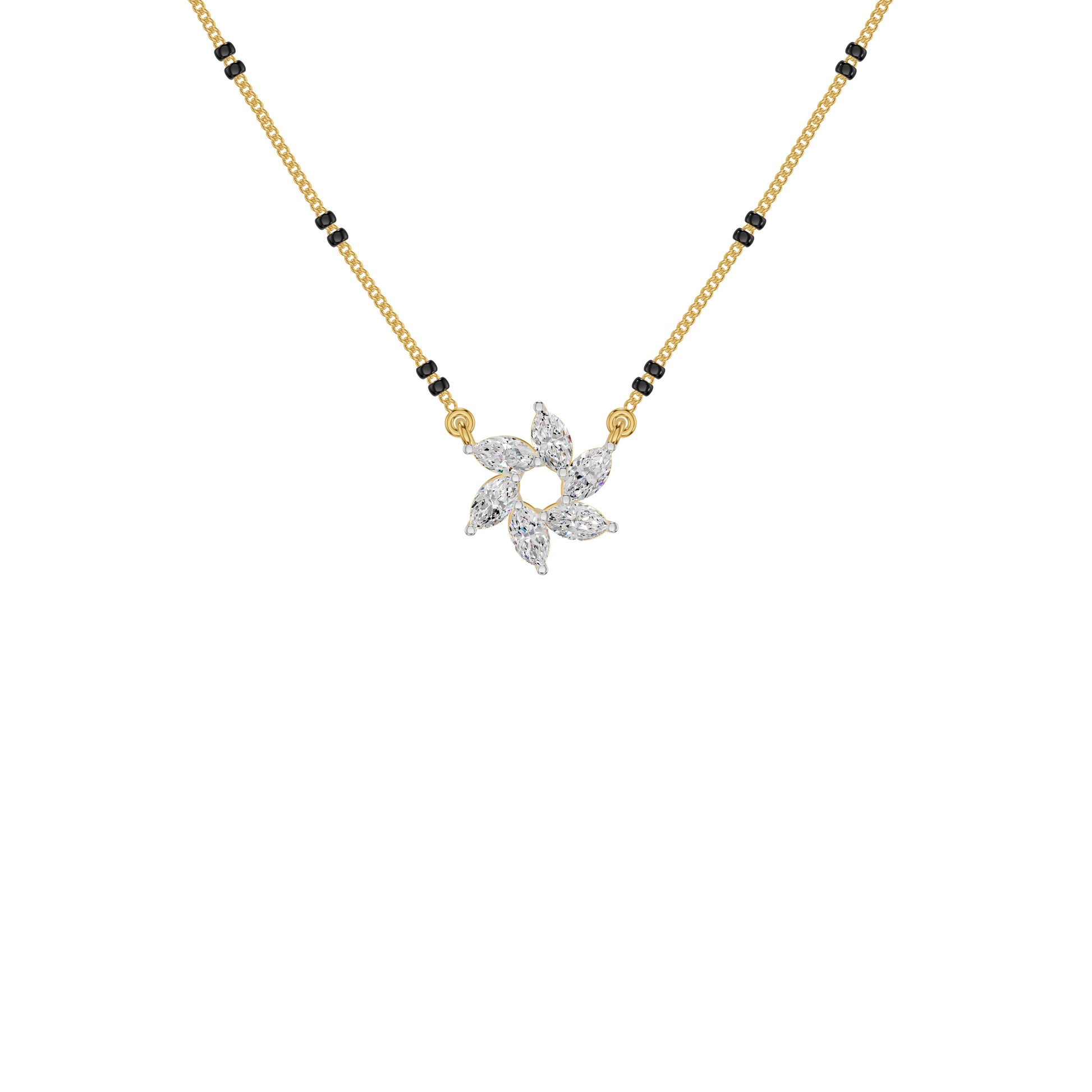 Starflare Marquise Diamond Mangalsutra 18 KT / Yellow Gold