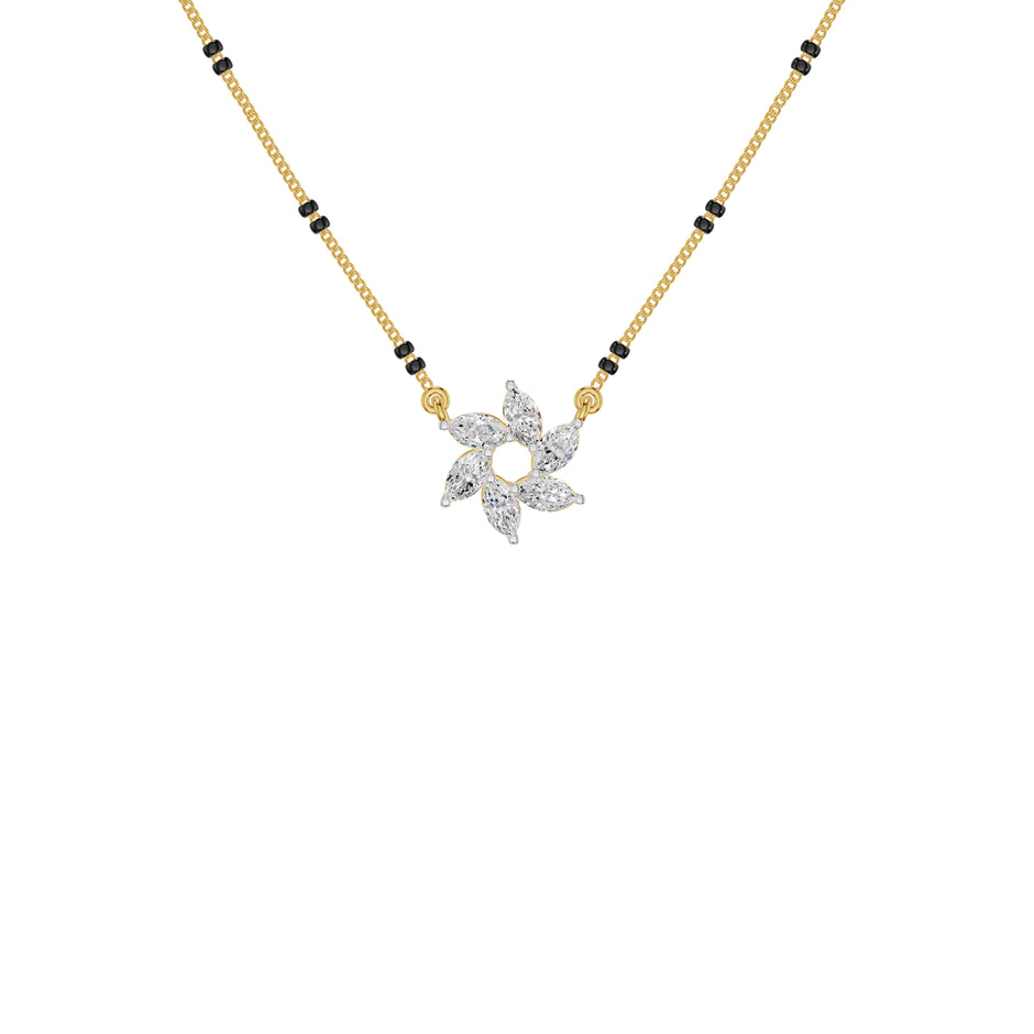 Starflare Marquise Diamond Mangalsutra 18 KT / Yellow Gold