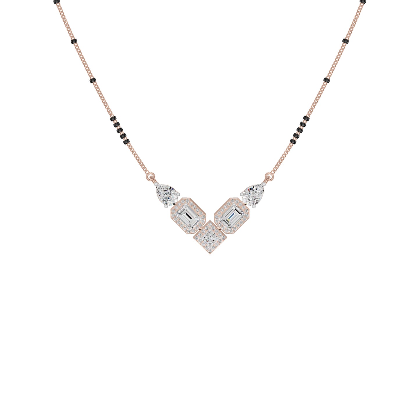Chevron Charm Diamond Mangalsutra