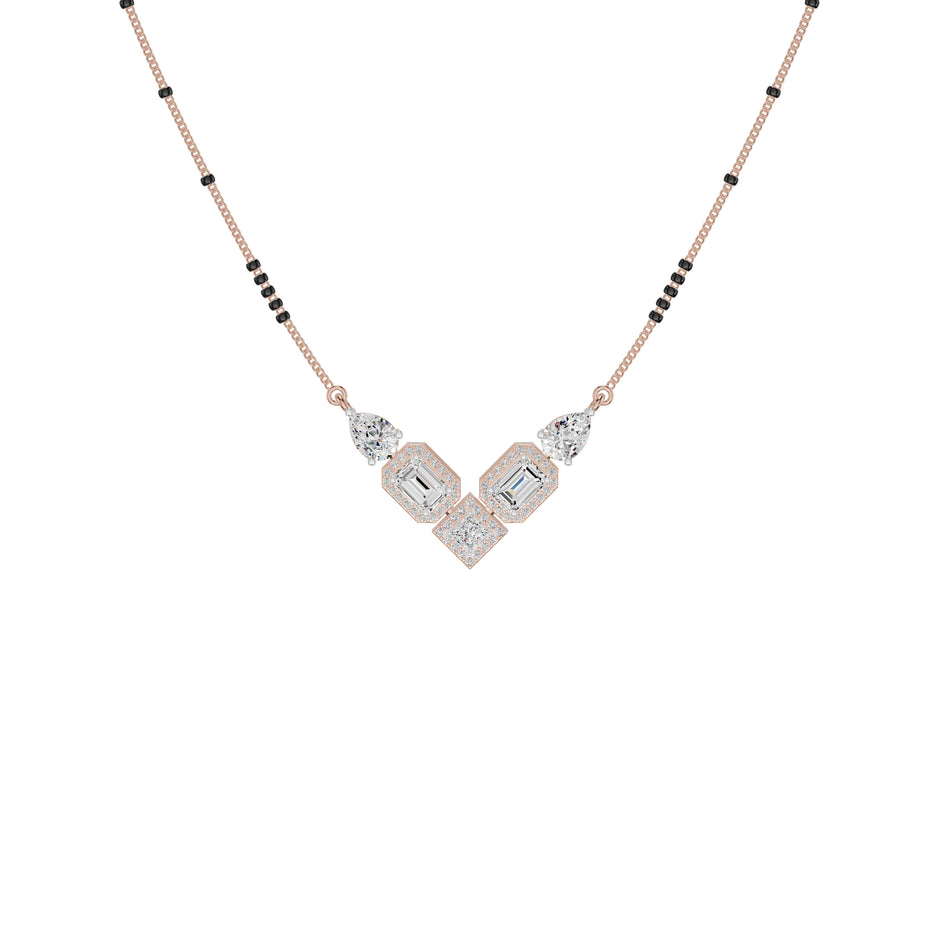 Chevron Charm Diamond Mangalsutra