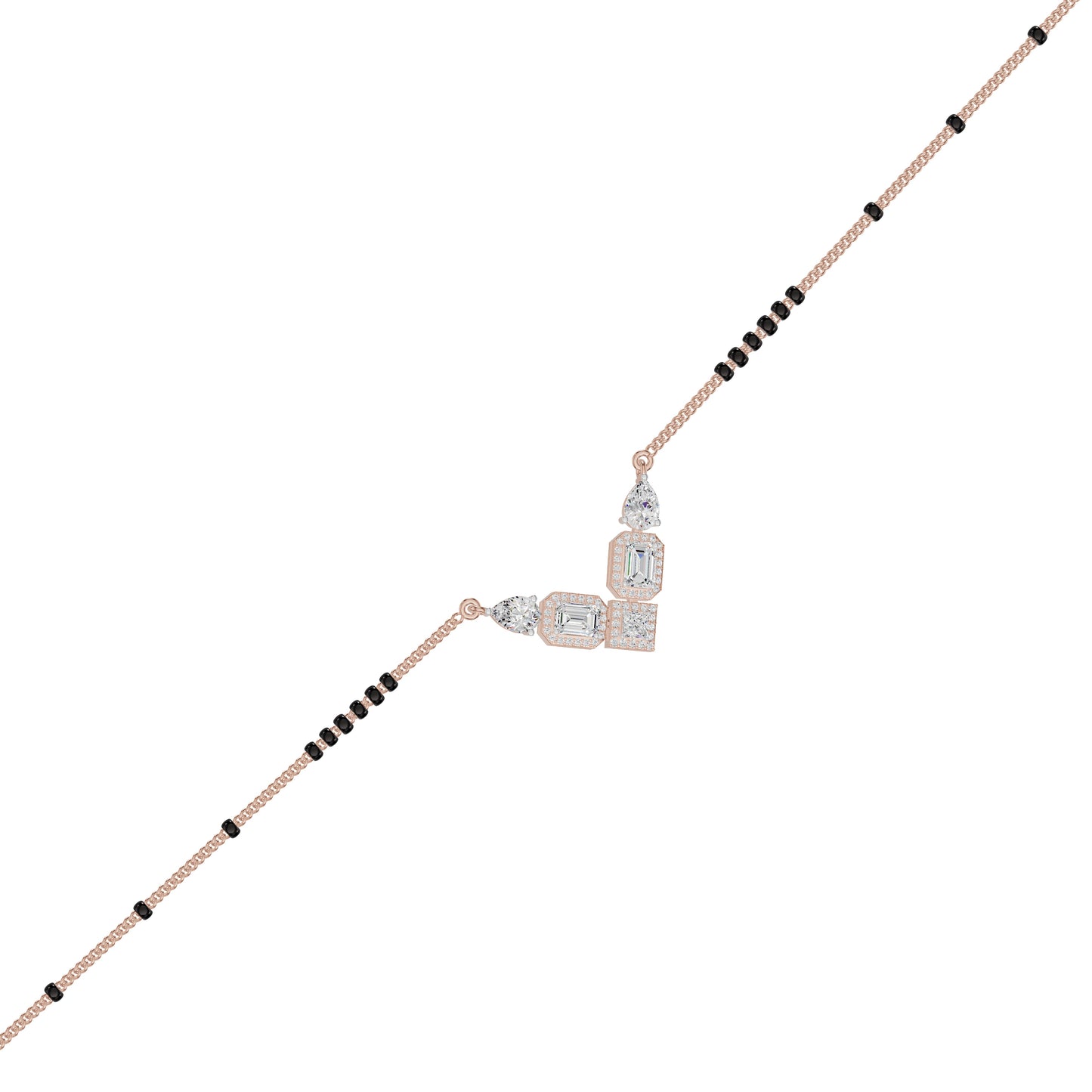 Chevron Charm Diamond Mangalsutra