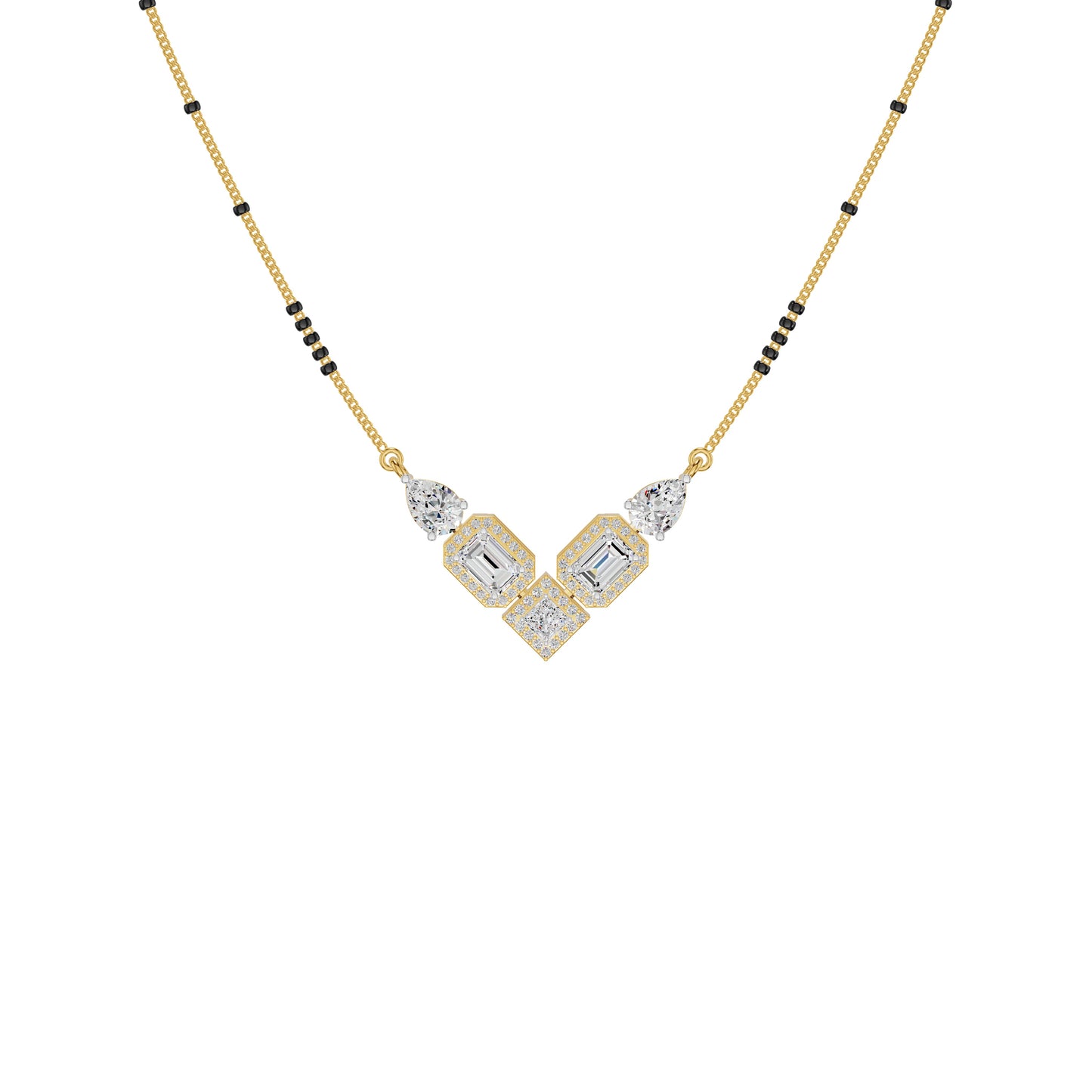 Chevron Charm Diamond Mangalsutra