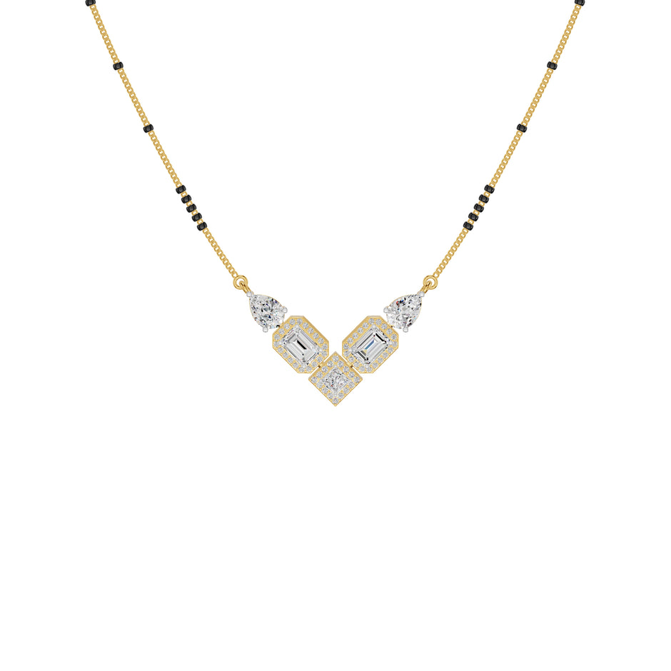 Chevron Charm Diamond Mangalsutra