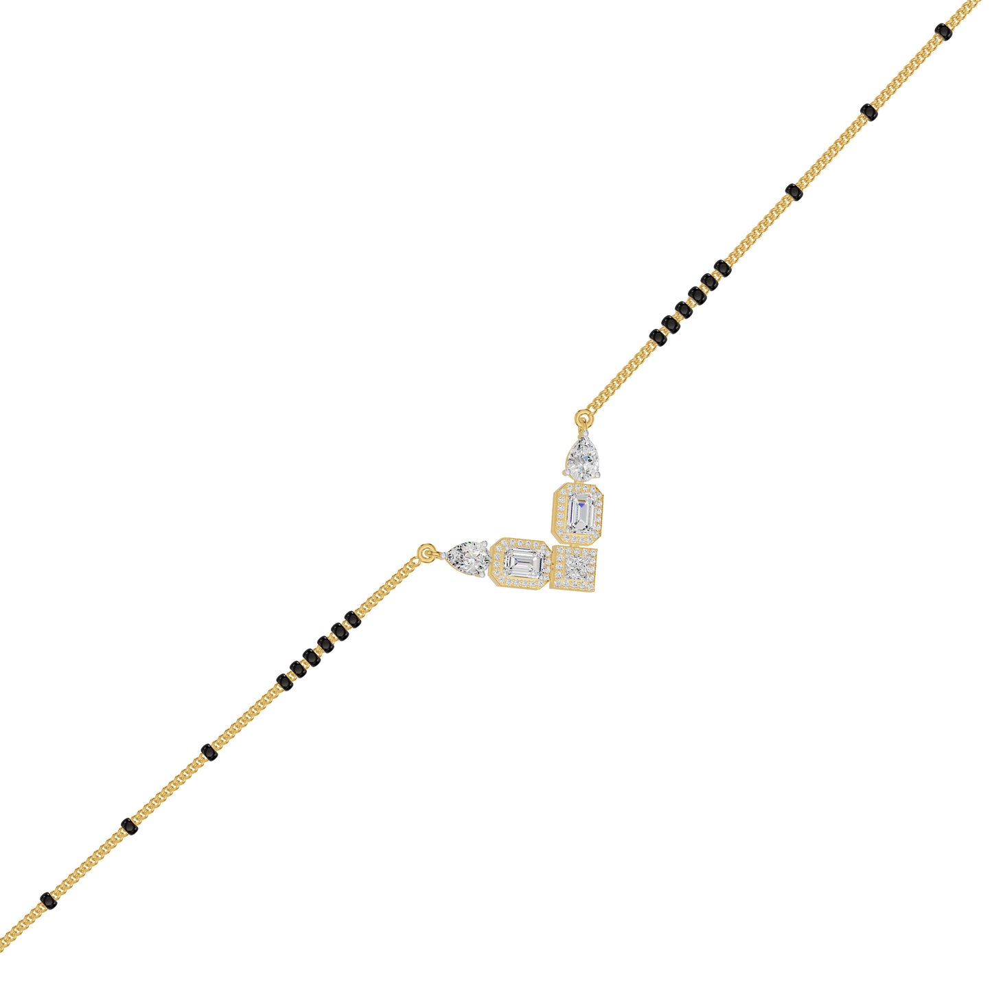 Chevron Charm Diamond Mangalsutra