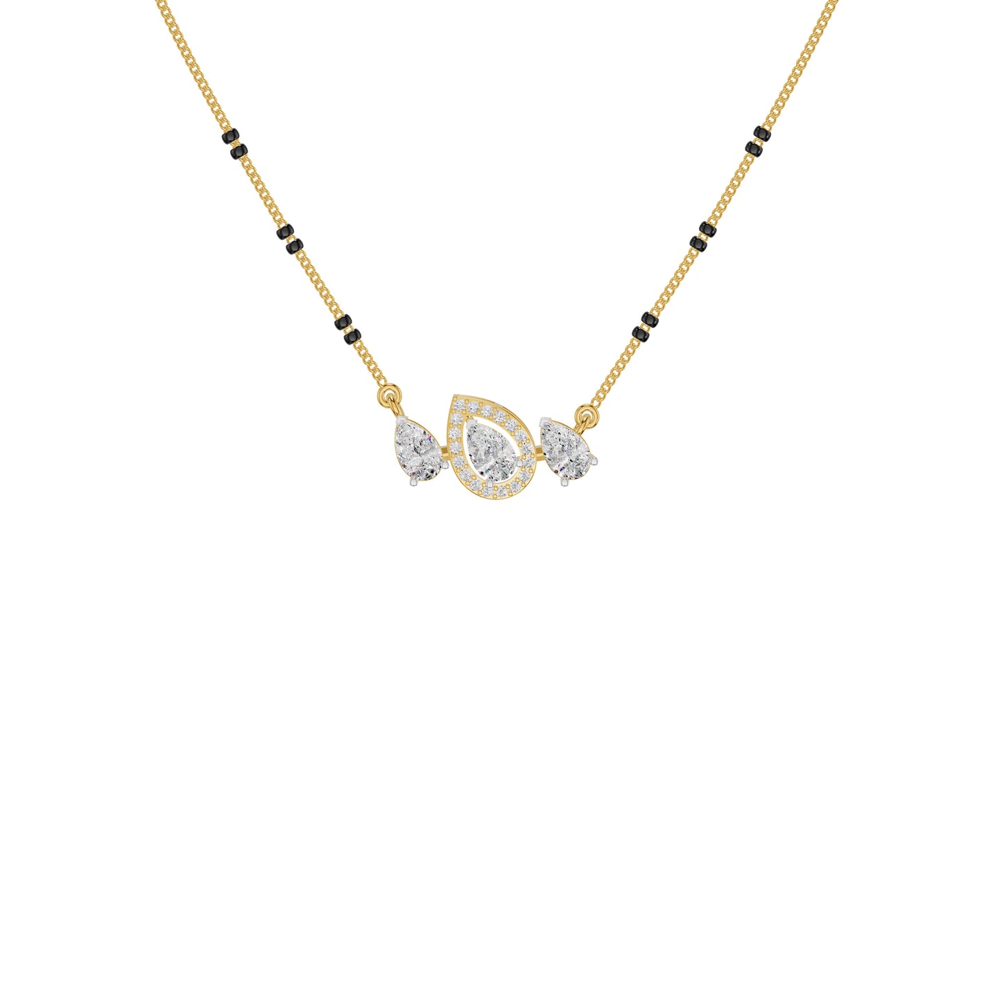 Teardrop Motif Diamond Mangalsutra