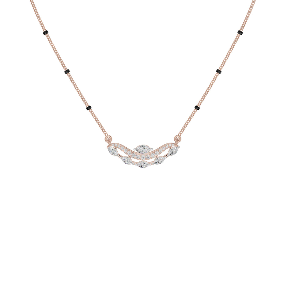 Wavy Marquise Diamond Mangalsutra 18 KT / Rose Gold