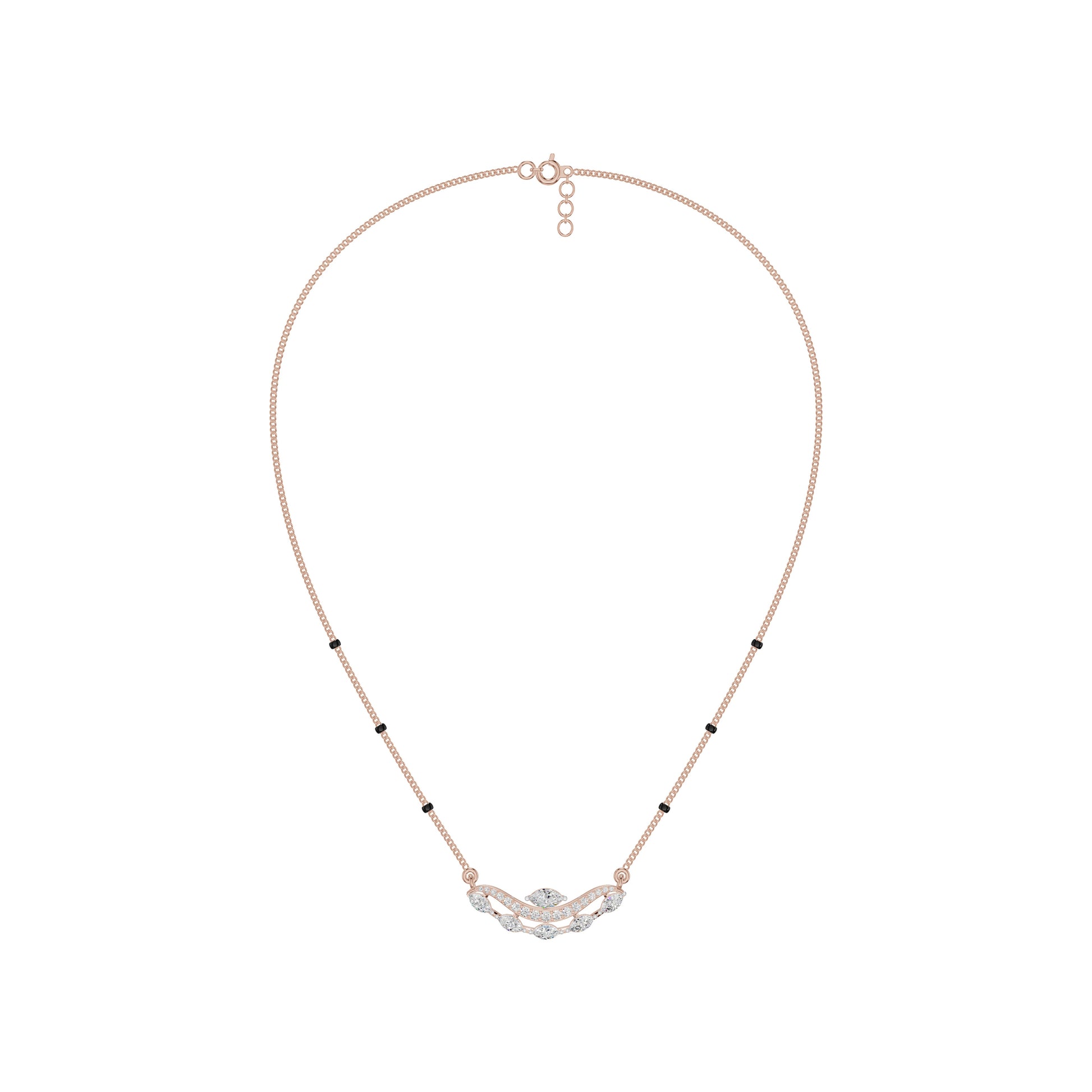 Wavy Marquise Diamond Mangalsutra 18 KT / Rose Gold
