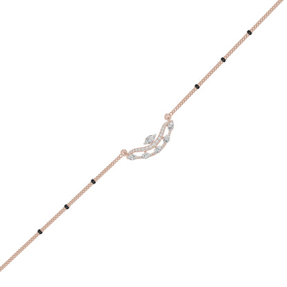 Wavy Marquise Diamond Mangalsutra 18 KT / Rose Gold
