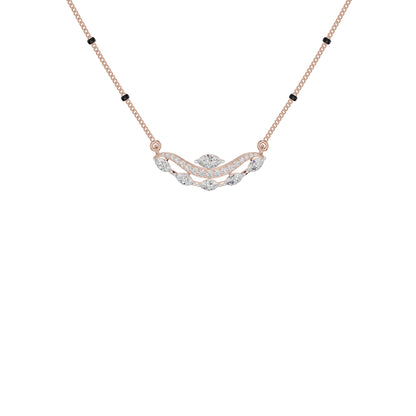 Wavy Marquise Diamond Mangalsutra 18 KT / Rose Gold