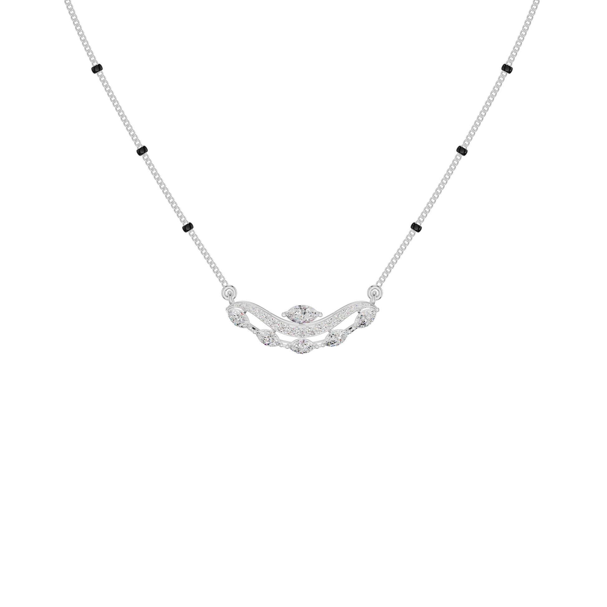 Wavy Marquise Diamond Mangalsutra 18 KT / White Gold