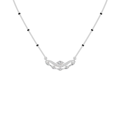 Wavy Marquise Diamond Mangalsutra 18 KT / White Gold