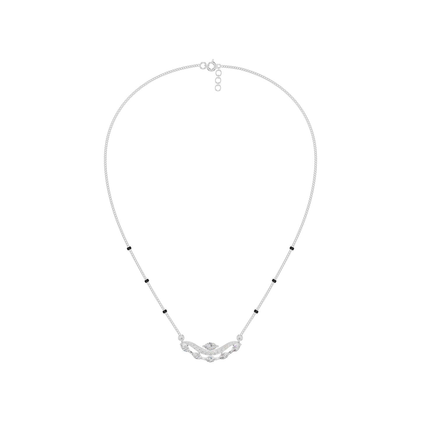 Wavy Marquise Diamond Mangalsutra 18 KT / White Gold
