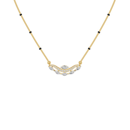 Wavy Marquise Diamond Mangalsutra 18 KT / Yellow Gold