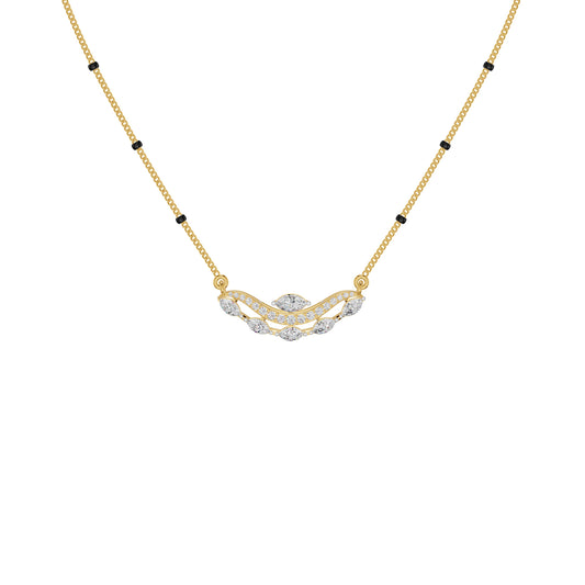 Wavy Marquise Diamond Mangalsutra 18 KT / Yellow Gold