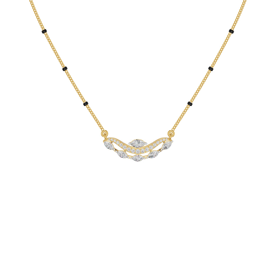 Wavy Marquise Diamond Mangalsutra 18 KT / Yellow Gold