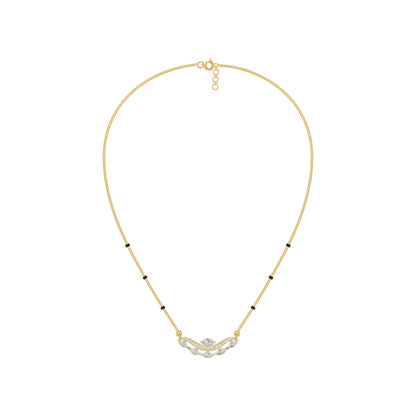 Wavy Marquise Diamond Mangalsutra 18 KT / Yellow Gold
