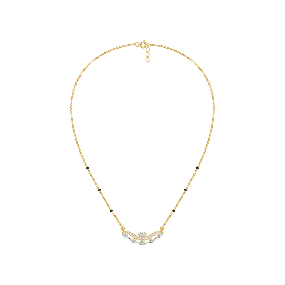 Wavy Marquise Diamond Mangalsutra 18 KT / Yellow Gold