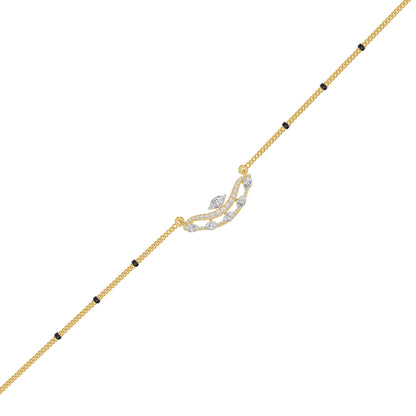 Wavy Marquise Diamond Mangalsutra 18 KT / Yellow Gold